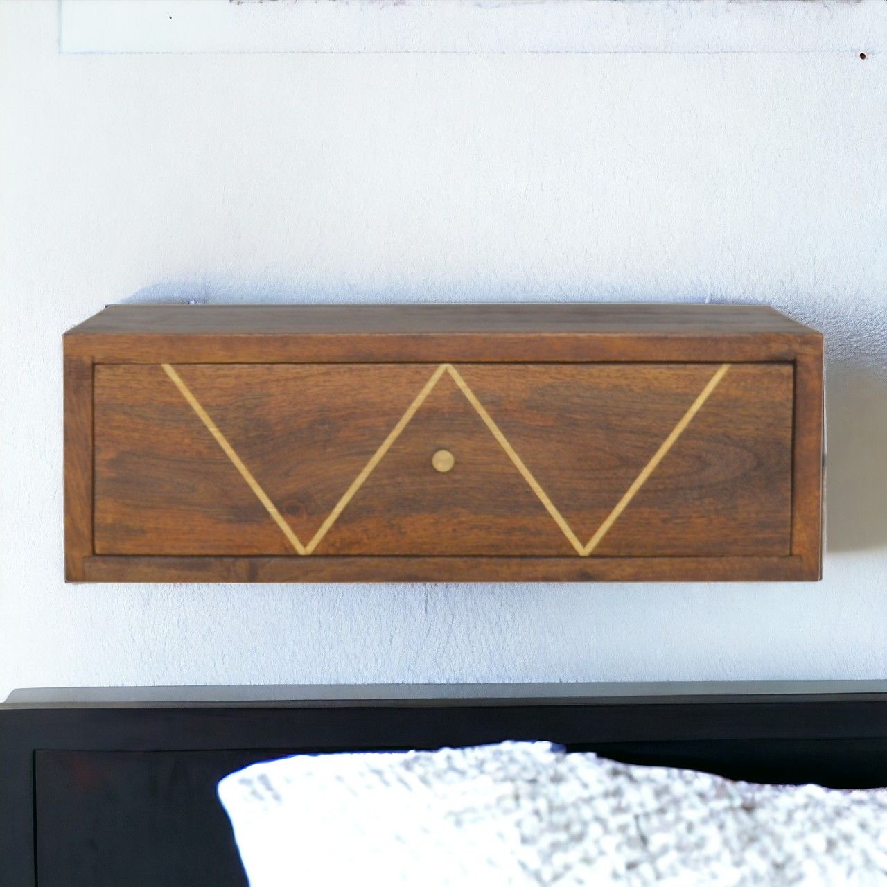 Floating Bedside Table - Chestnut - Best Buy Furniture