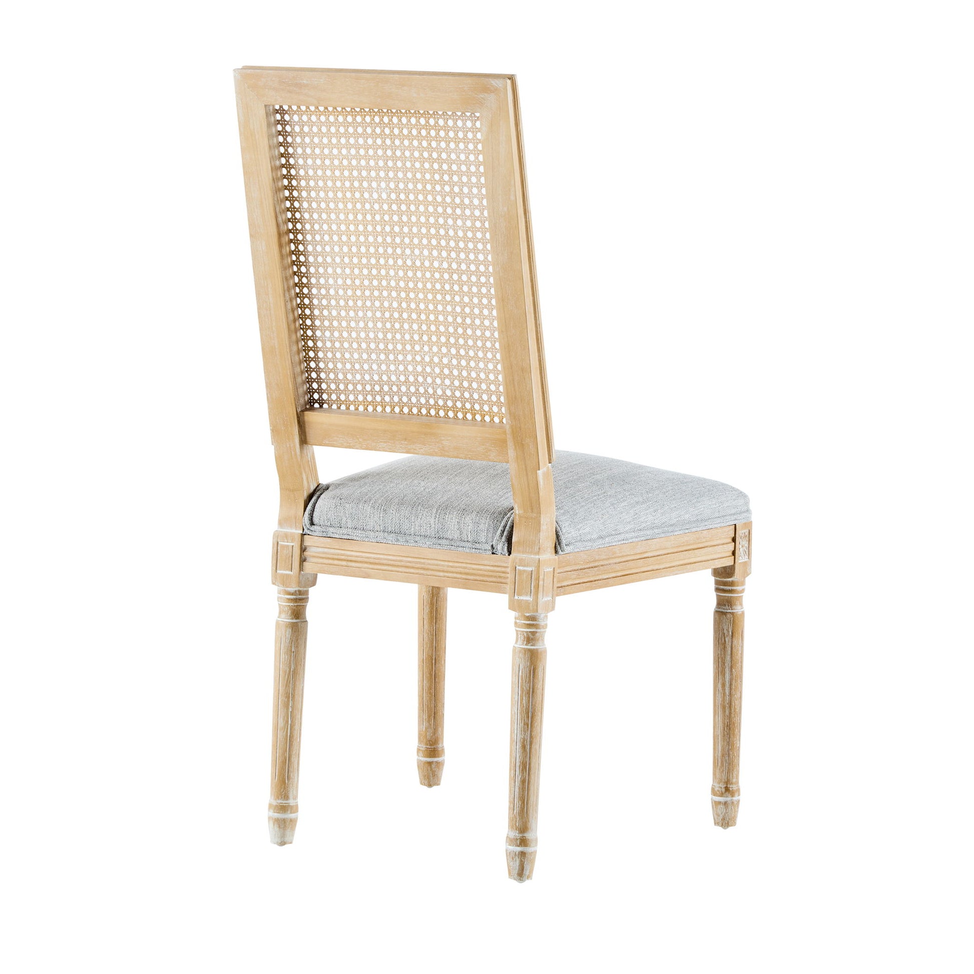 French Country Dining Chair With Rectangular Cane Backrest And Smooth Upholstered Seating - Best Buy Furniture