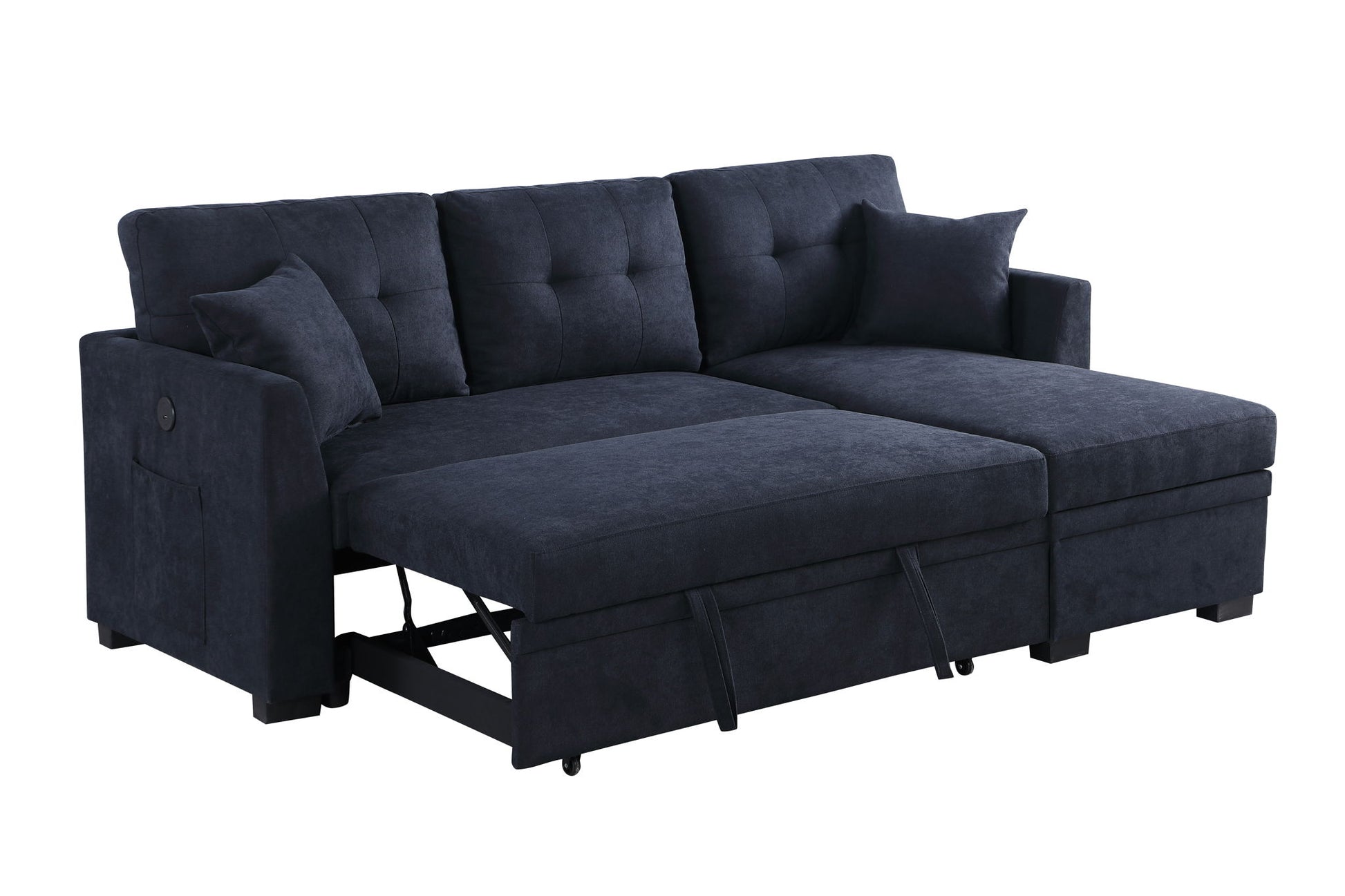 Sectional Sofa Bed L Shaped Sofa Couch Bed With USB Port, Reversible Chaise With Storage - Best Buy Furniture