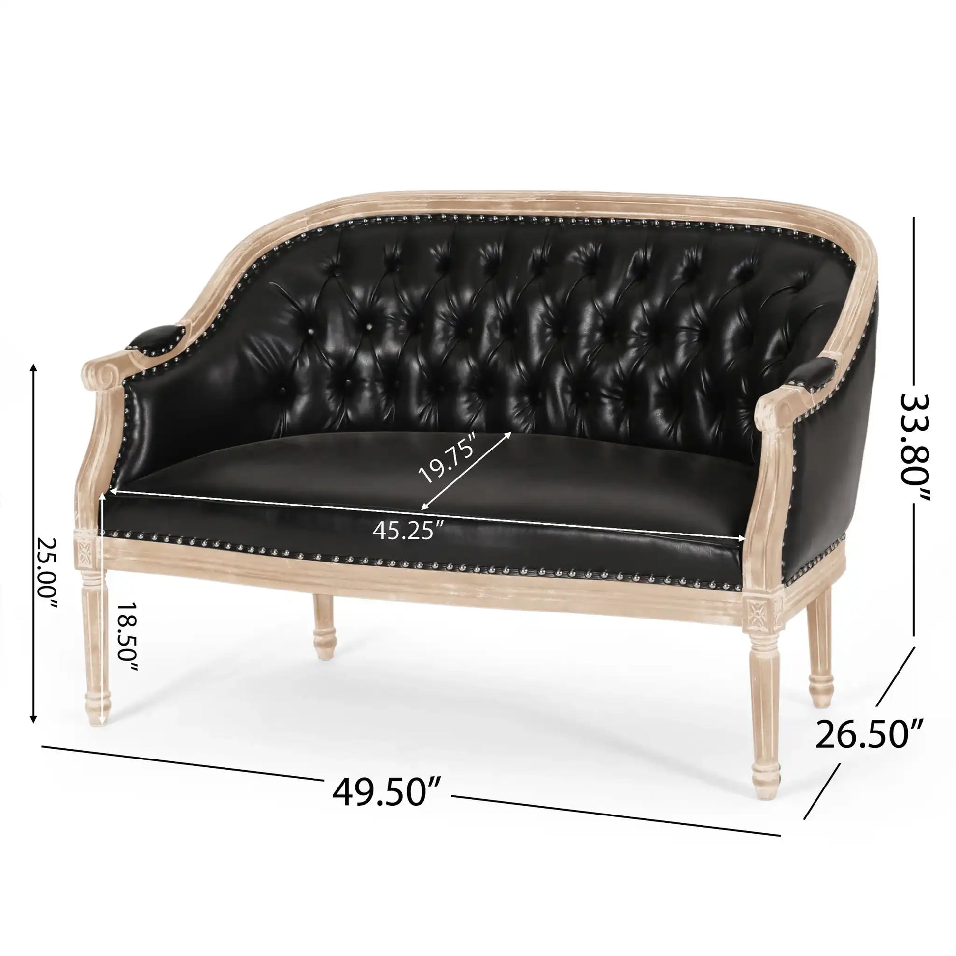 French Country Chesterfield Style Tufted Loveseat - Best Buy Furniture