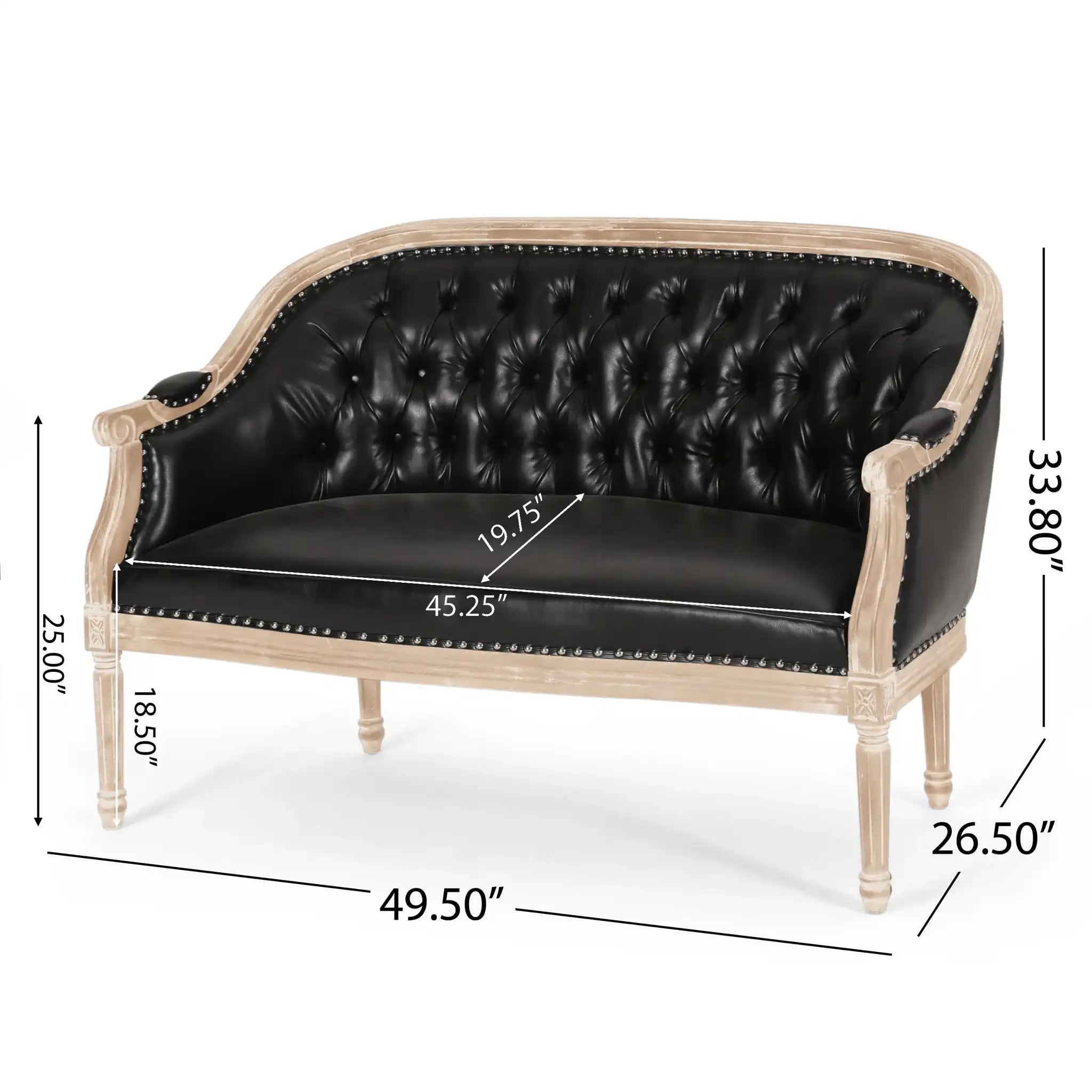 French Country Chesterfield Style Tufted Loveseat - Best Buy Furniture