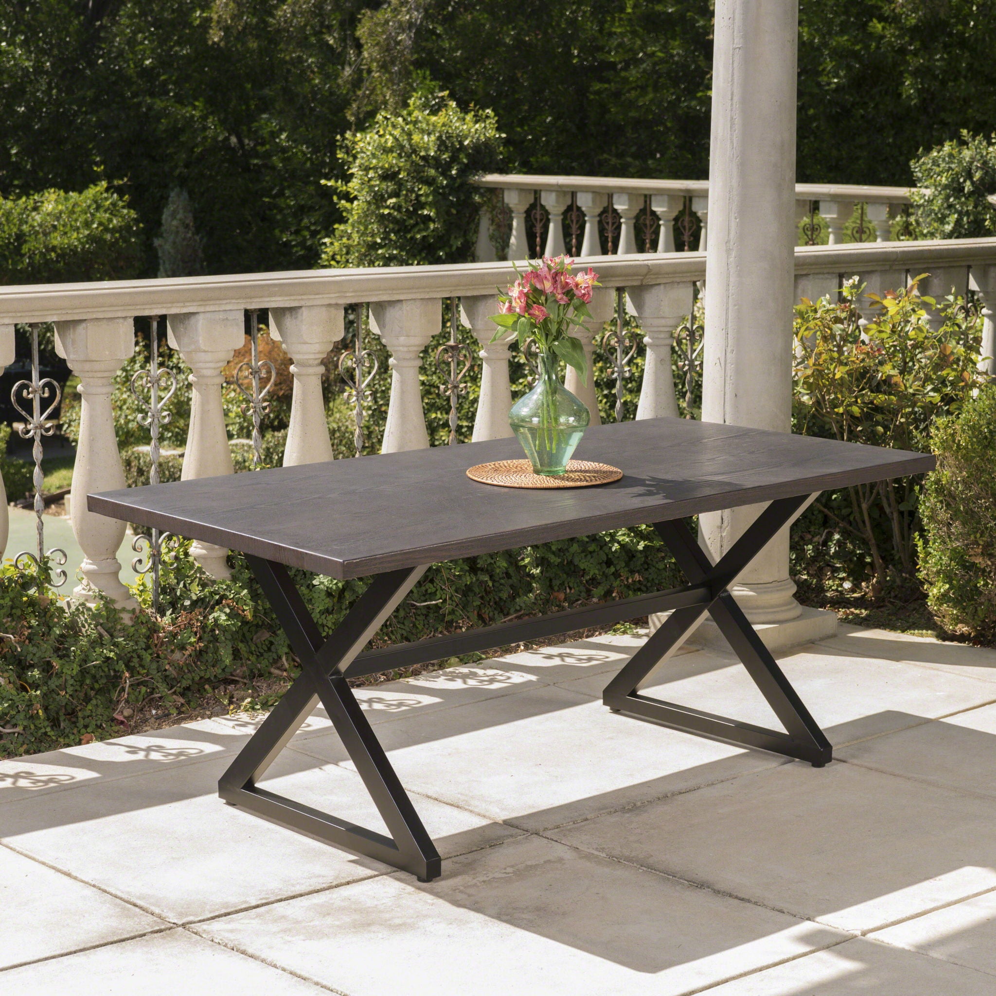 Rolando - Outdoor Aluminum Dining Table With Steel Frame - Best Buy Furniture