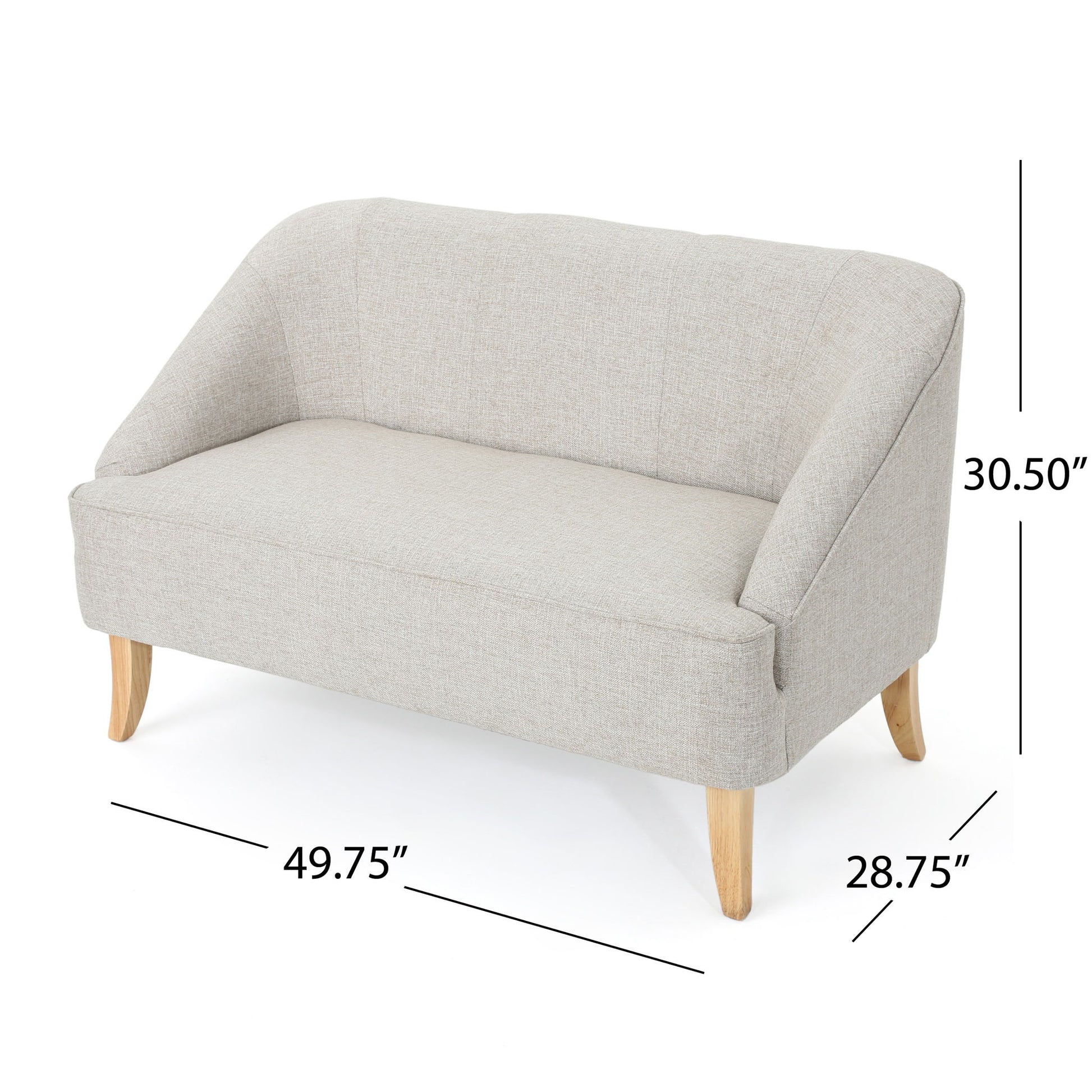 Modern Fabric Loveseat With Sloped Armrests For Living Room - Beige - Best Buy Furniture