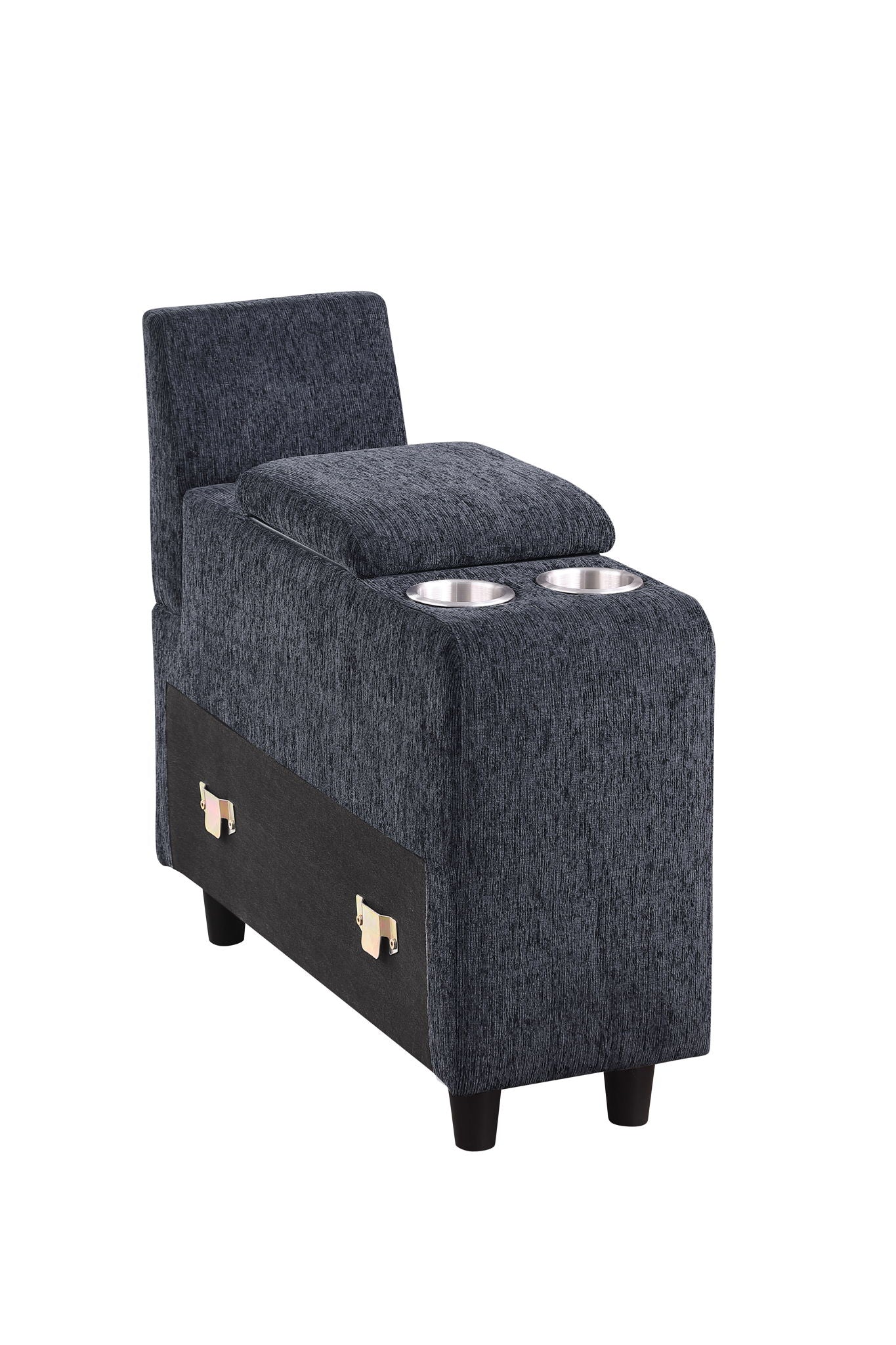 Gina - Sectional Sofa With Ottoman - Black - Best Buy Furniture