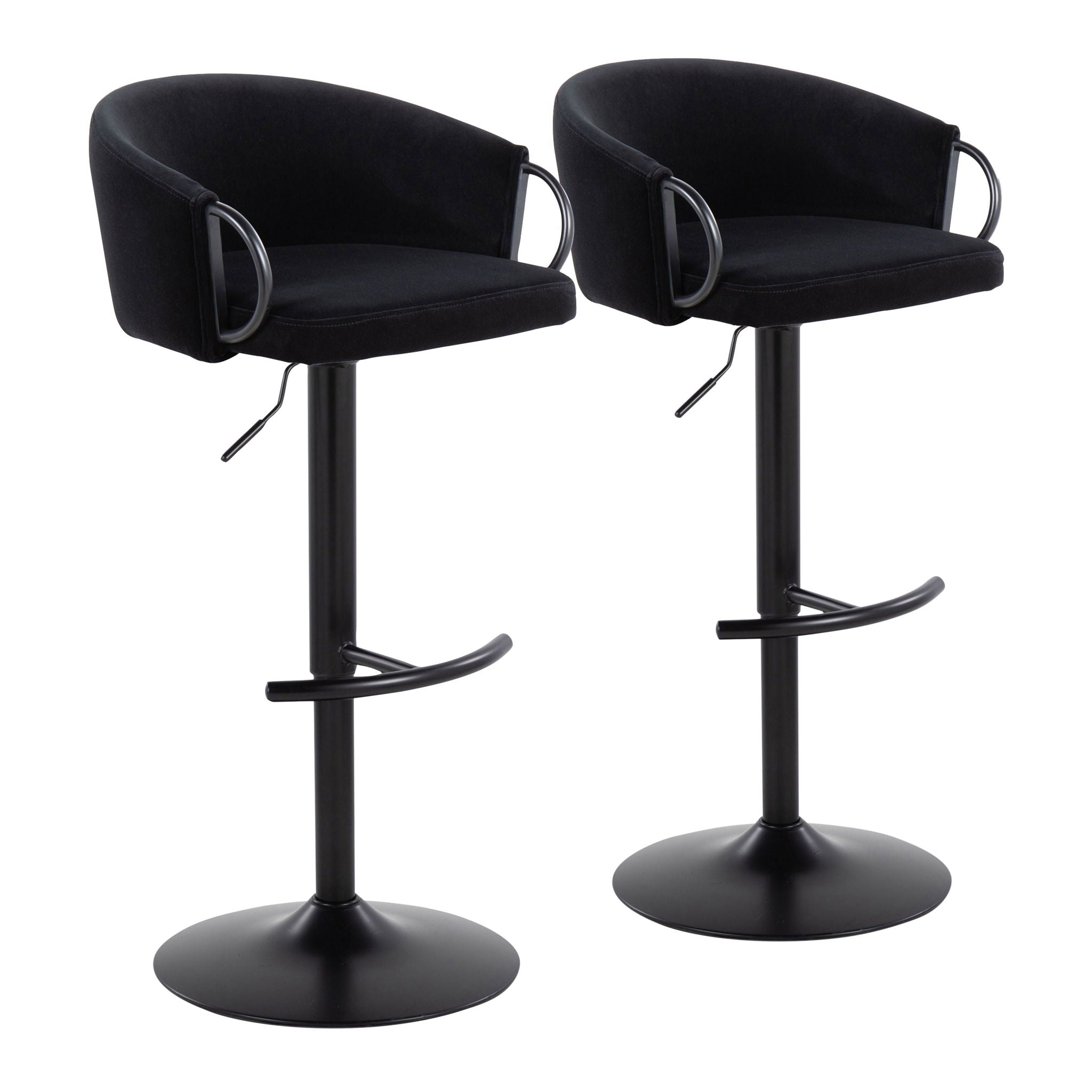 Claire - Contemporary Adjustable Barstool With Swivel With Rounded T Footrest (Set of 2) - Best Buy Furniture