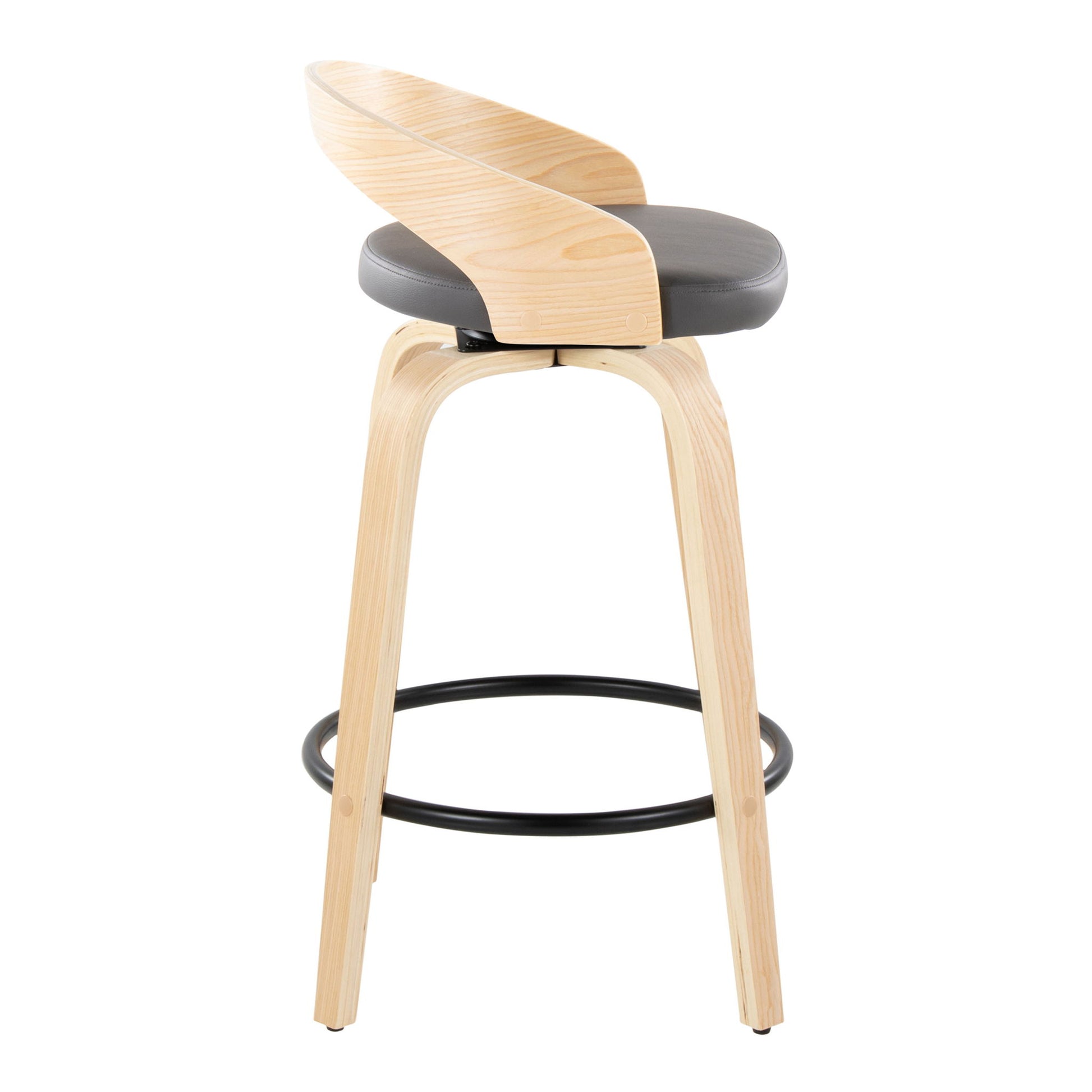 Grotto - Mid-Century Modern Fixed Height Counter Stool Swivel &h Round Footrest - Best Buy Furniture