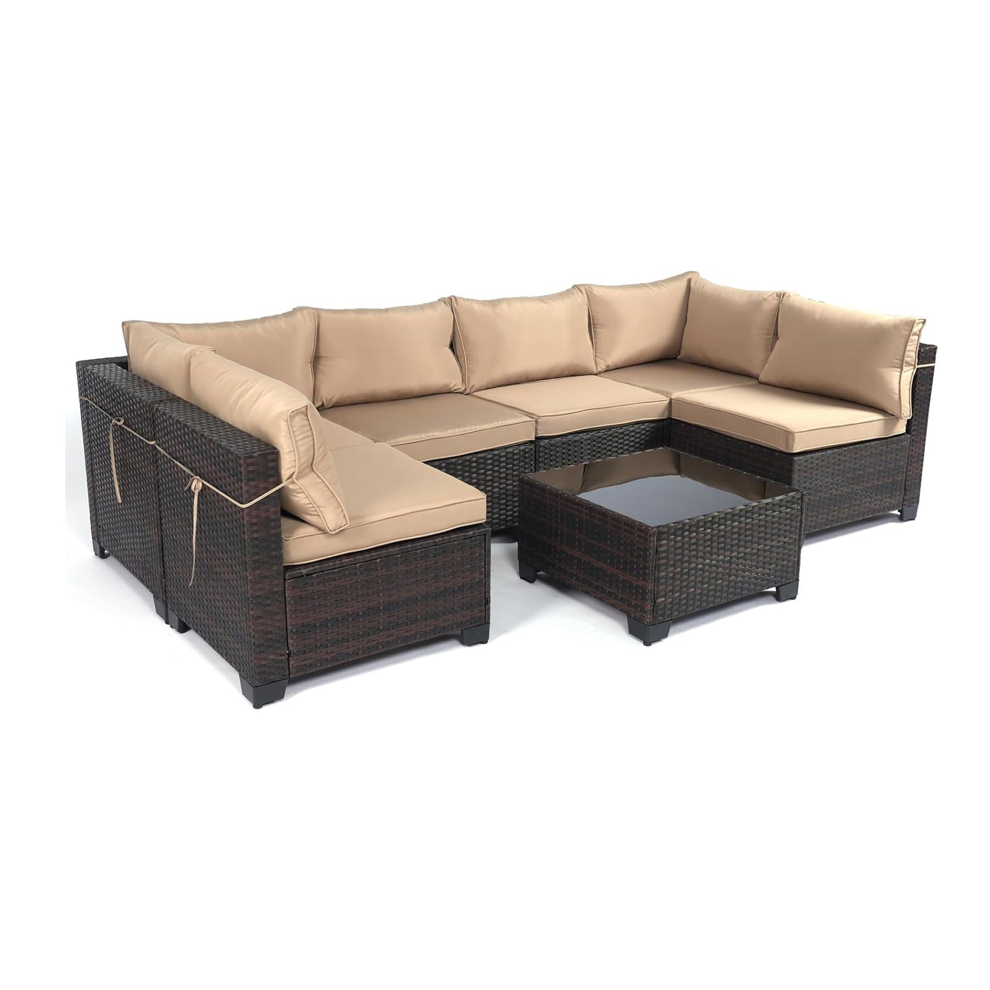 Cushion Covers For 7 Piece Wicker Sectional Sofa, 14 Pack Seat And Back Slipcovers With Zipper - Best Buy Furniture