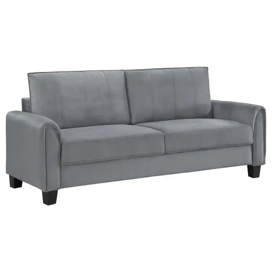 Davis - Upholstered Rolled Arm Sofa - Gray - Best Buy Furniture