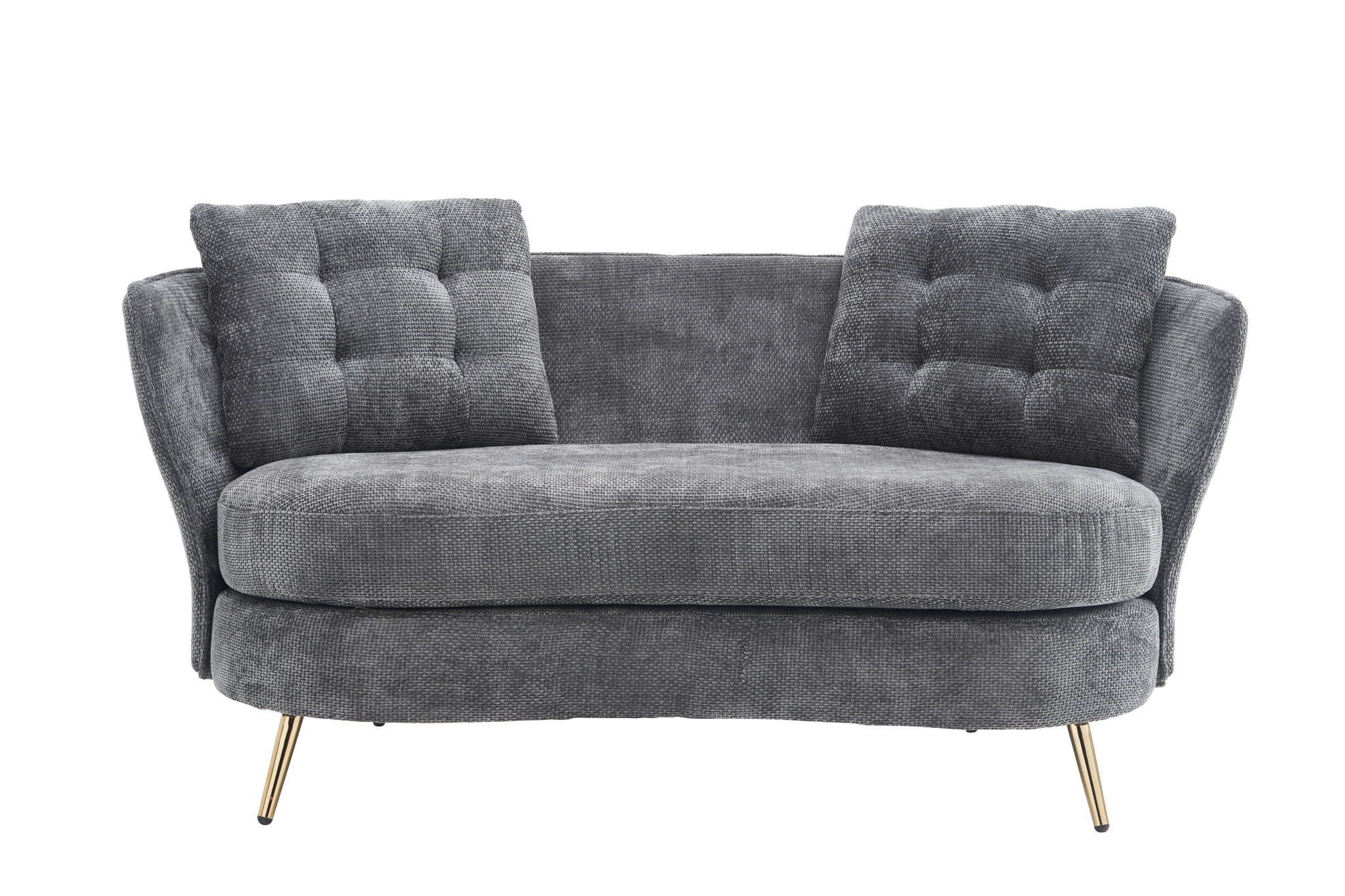 Loveseat Sofa, Upholstered Couch With Metal Legs