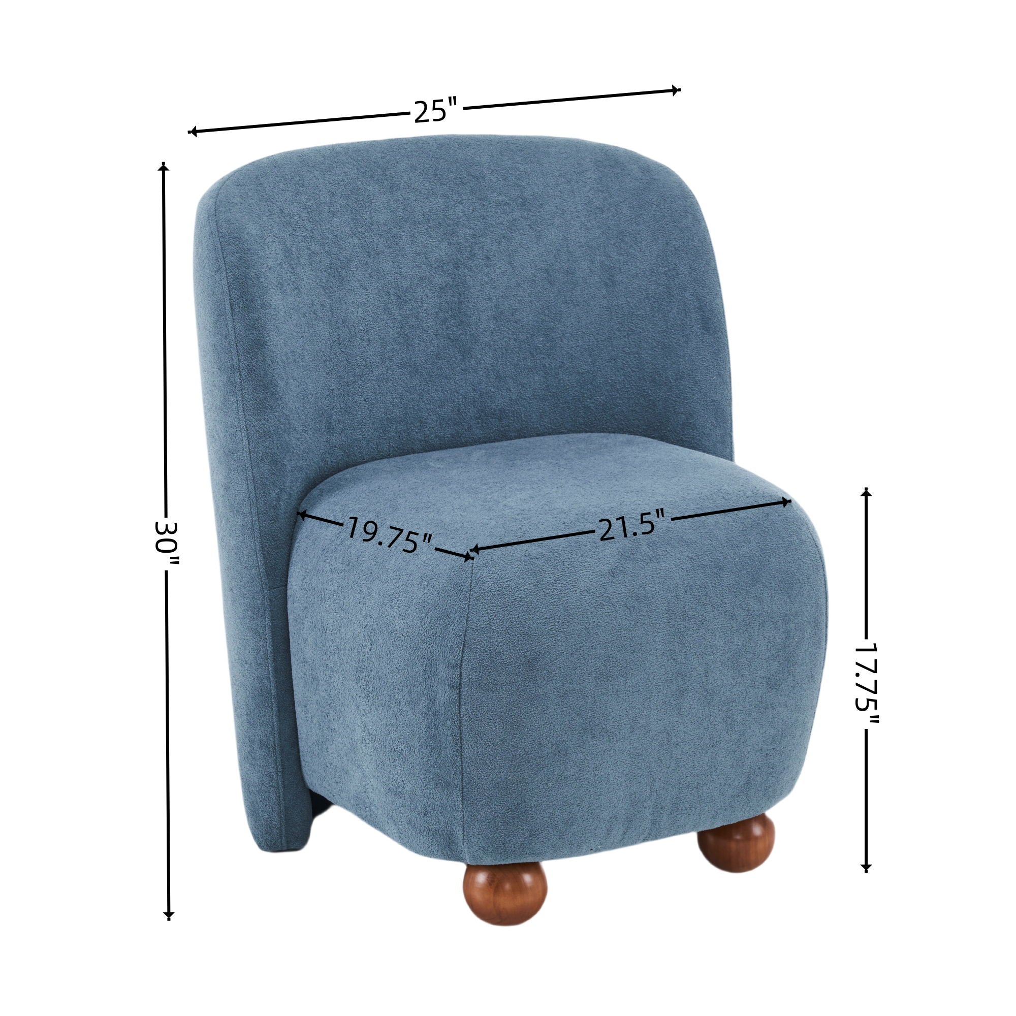 Modern Low Back Accent Upholstered Armless Living Room Chairs, Round Feet - Best Buy Furniture