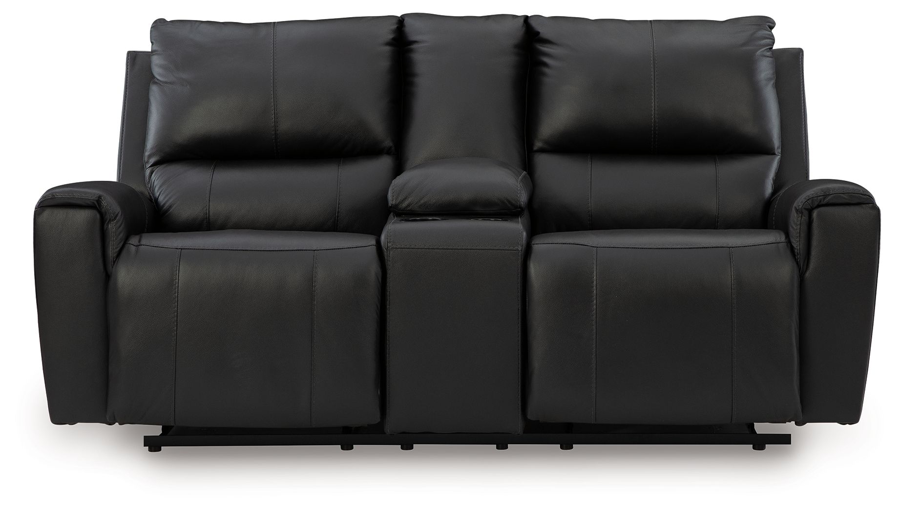 Glossmore - Reclining Loveseat With Console - Black - Best Buy Furniture