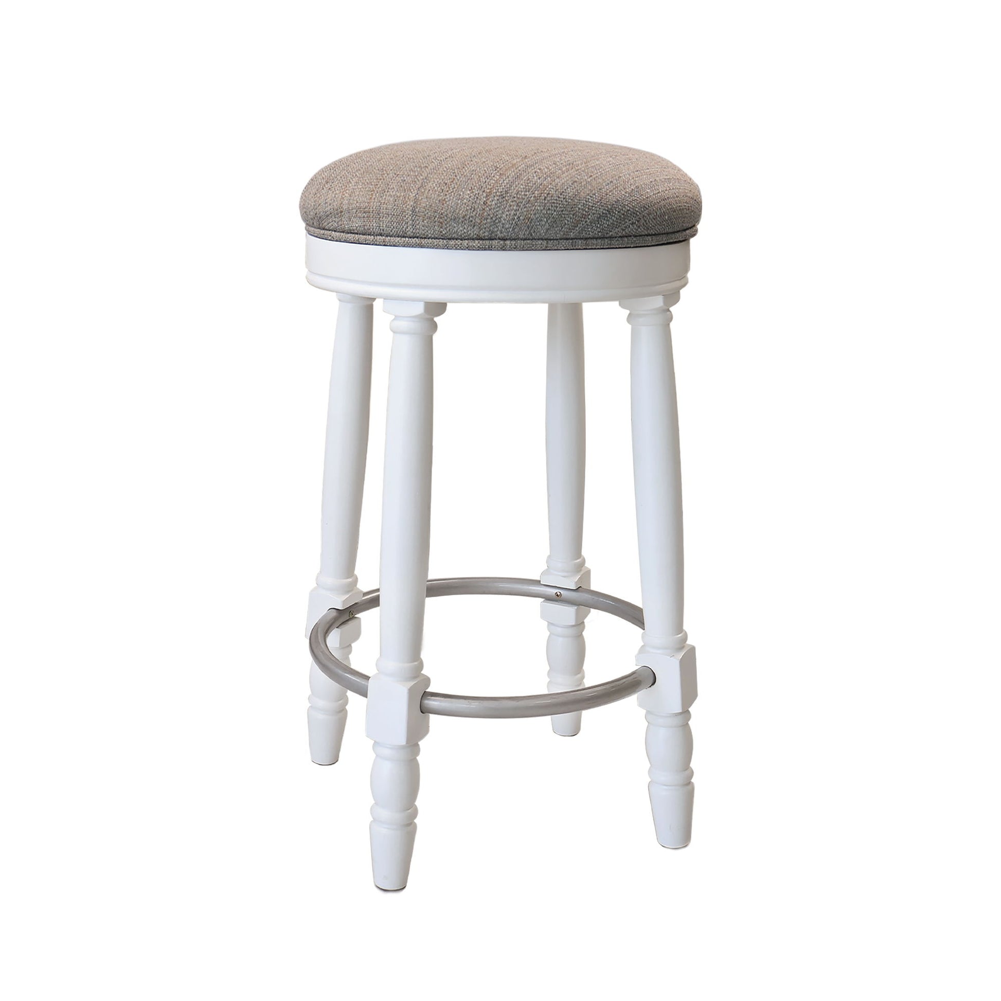 360° Swivel Wooden Barstools With Upholstered Seat, Counter Height (Set of 2) - Best Buy Furniture
