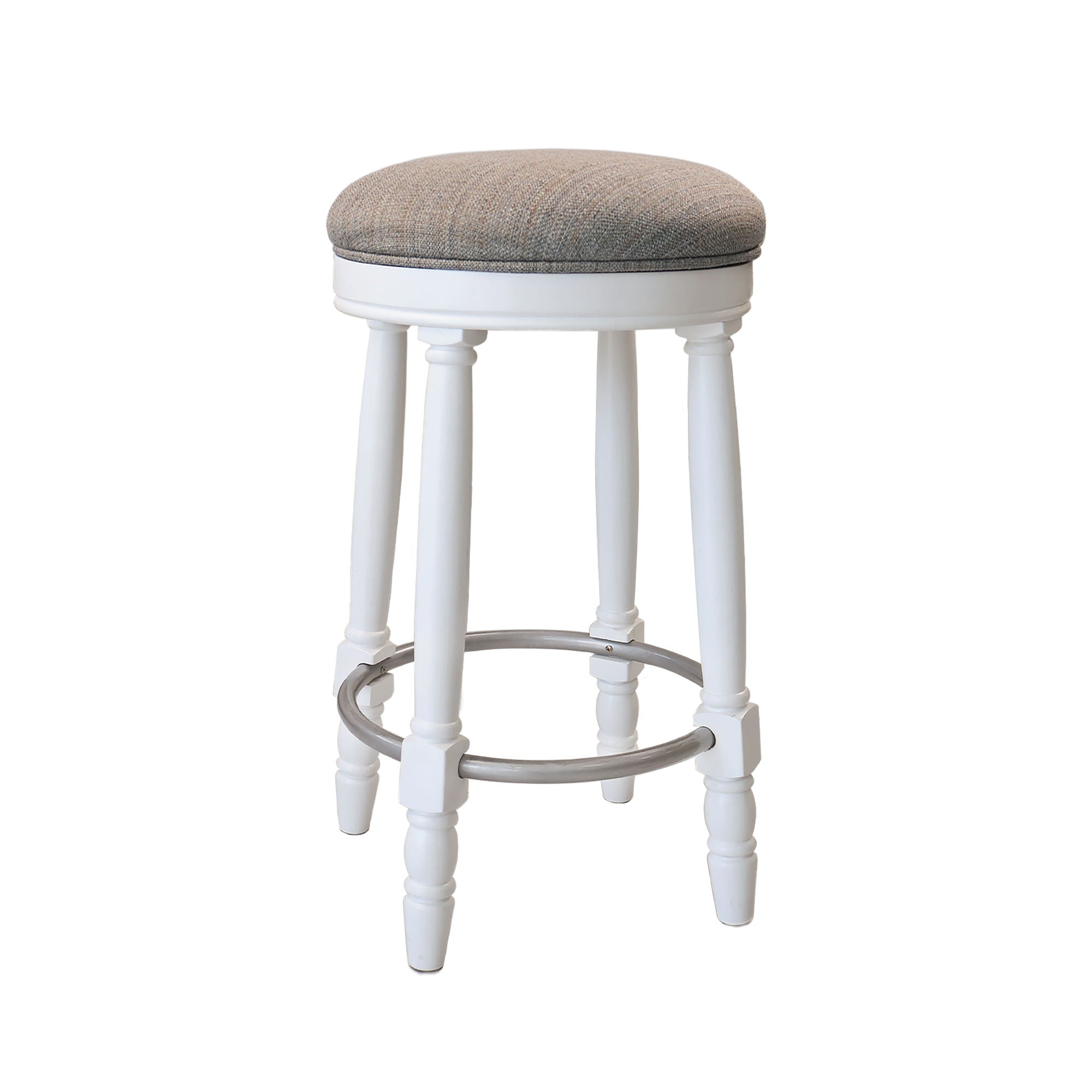 360° Swivel Wooden Barstools With Upholstered Seat, Counter Height (Set of 2) - Best Buy Furniture