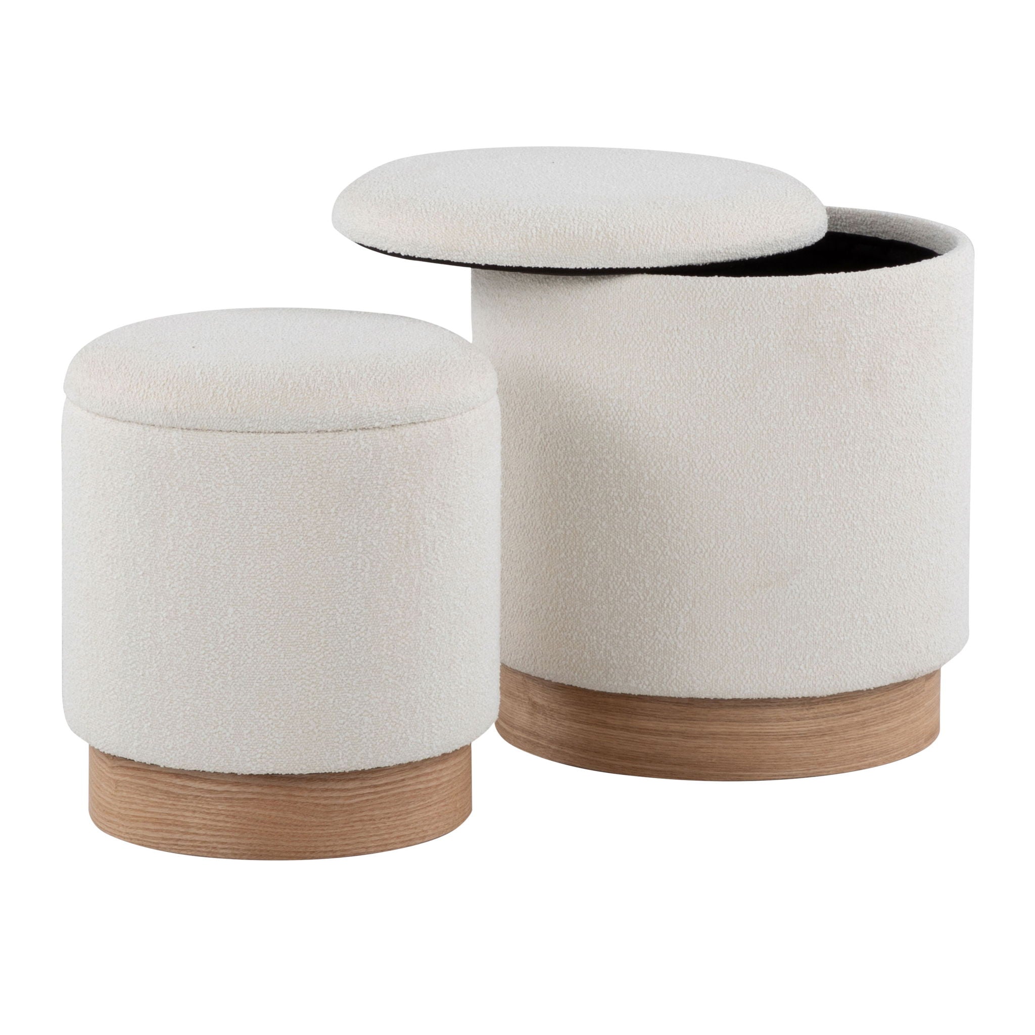 Marla - Contemporary, Nesting Ottoman Set - Natural / Cream - Best Buy Furniture