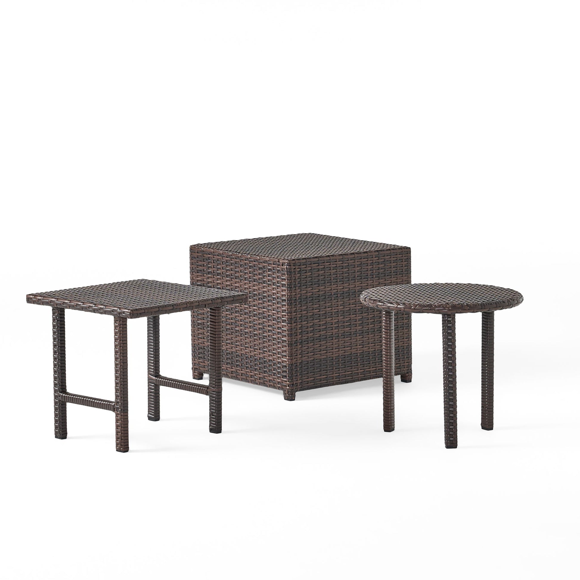 Lido - 3 Pieces Table Set - Brown Multi - Best Buy Furniture