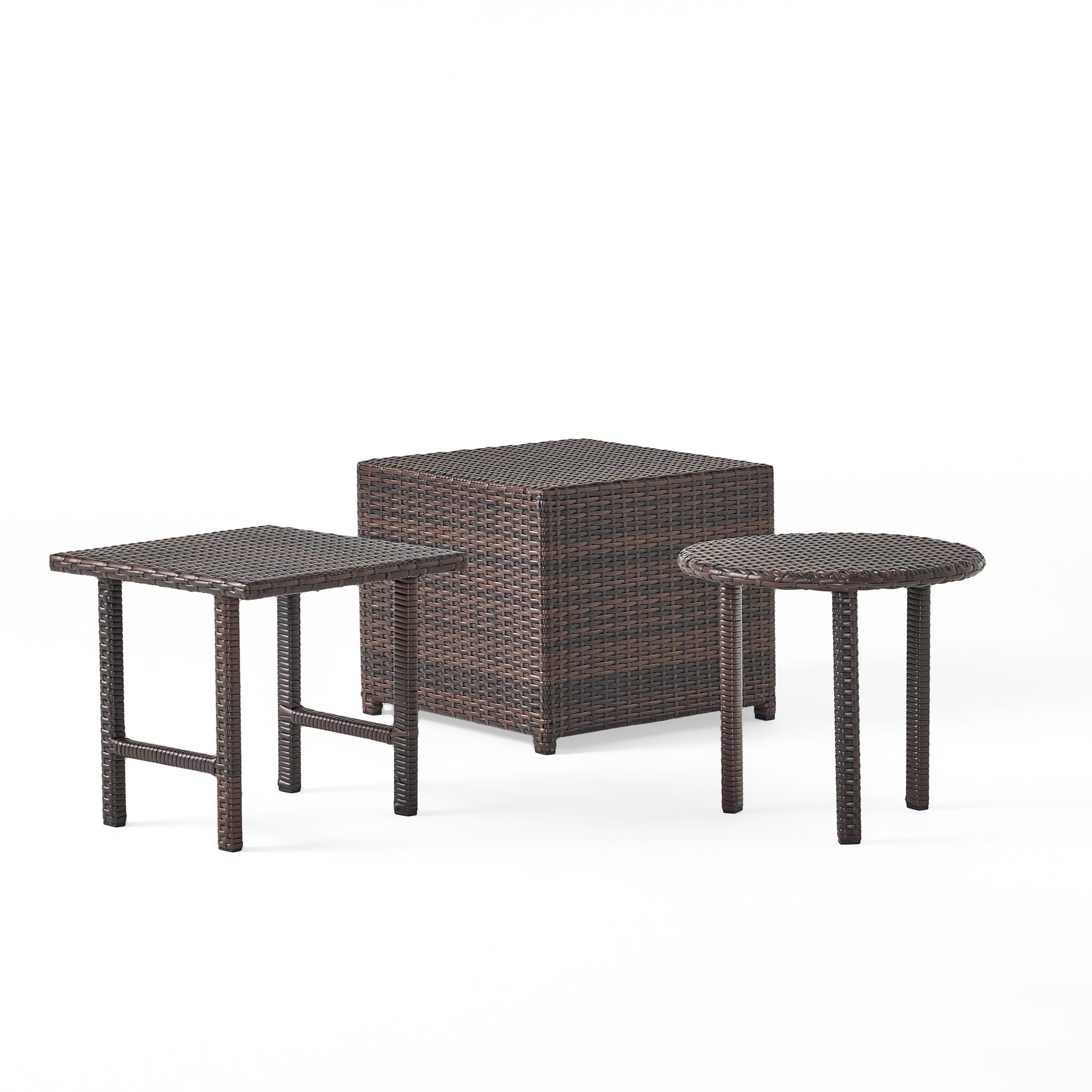 Lido - 3 Pieces Table Set - Brown Multi - Best Buy Furniture