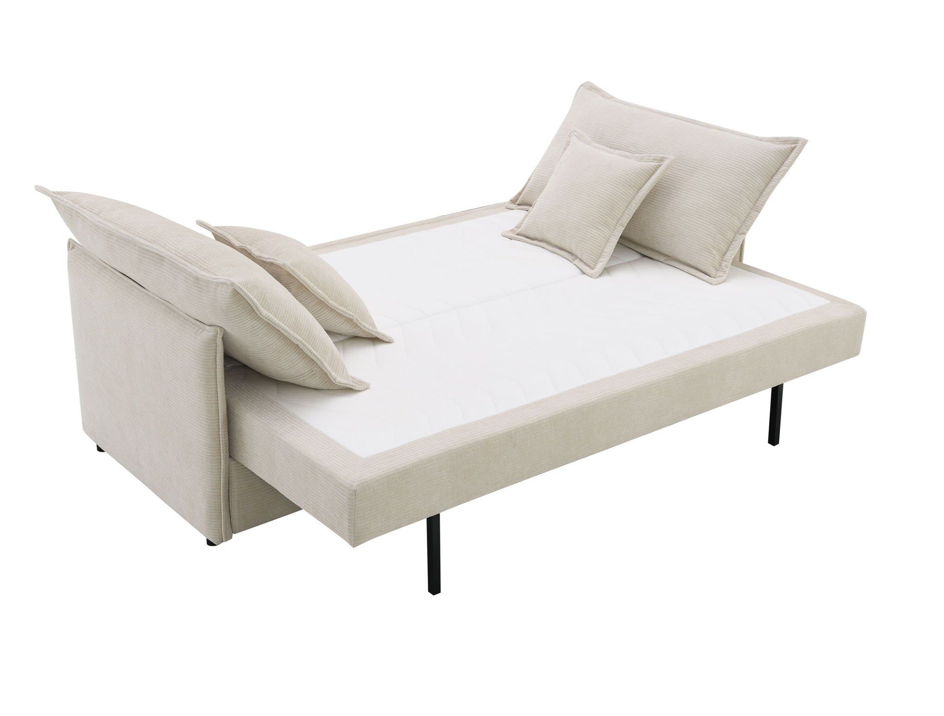 Elisea - Sleeper Sectional Sofa With 2 Toss Pillows - Beige - Best Buy Furniture