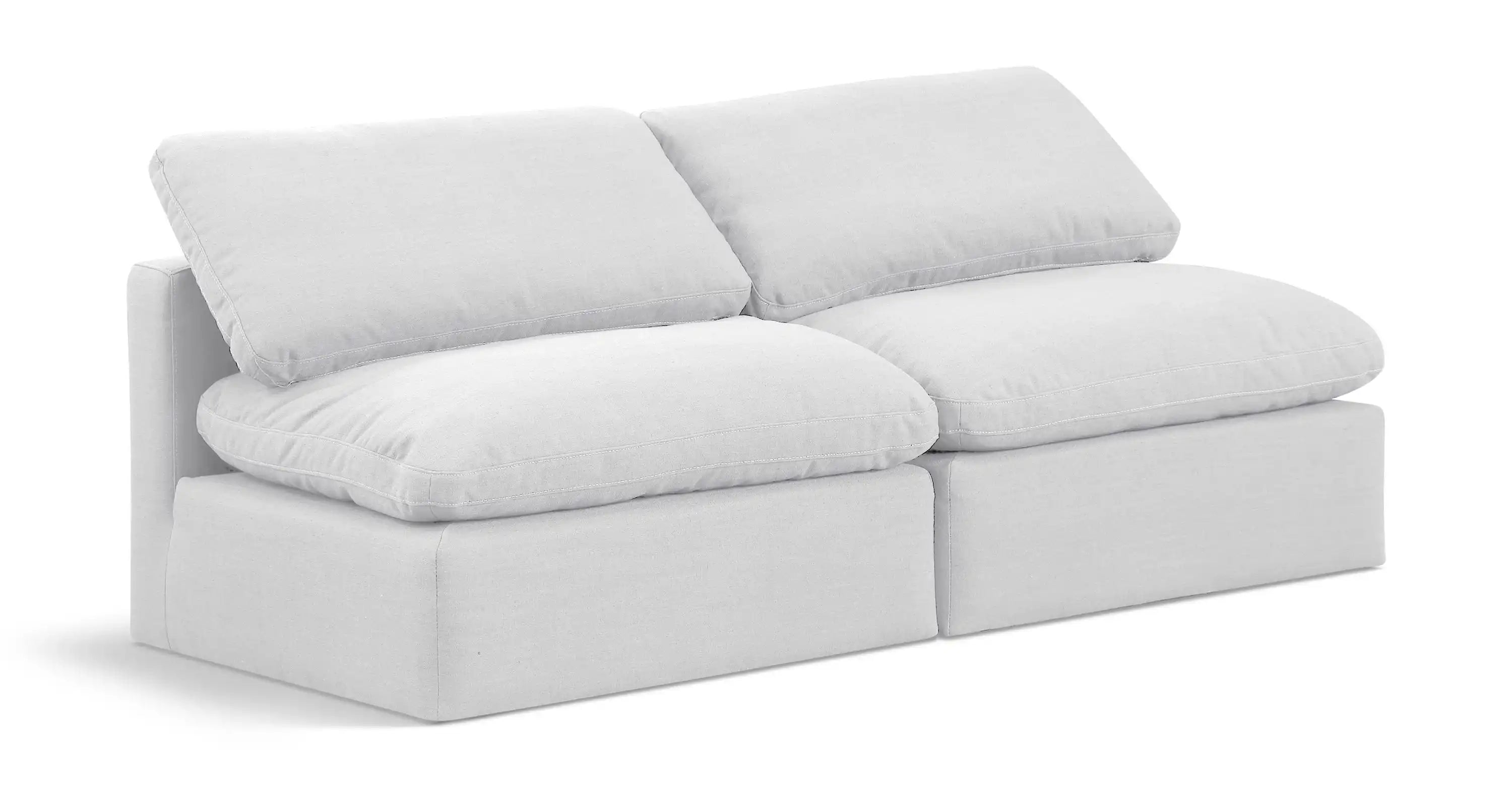 Indulge - Linen 2 Piece Modular Armless Sofa - White - Best Buy Furniture