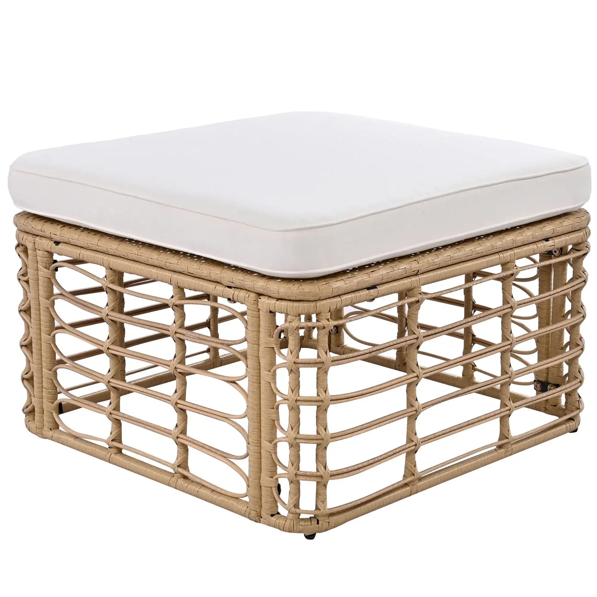 7 Piece Rattan Sectional Sofa Set, Outdoor Patio Furniture, Beige - Best Buy Furniture