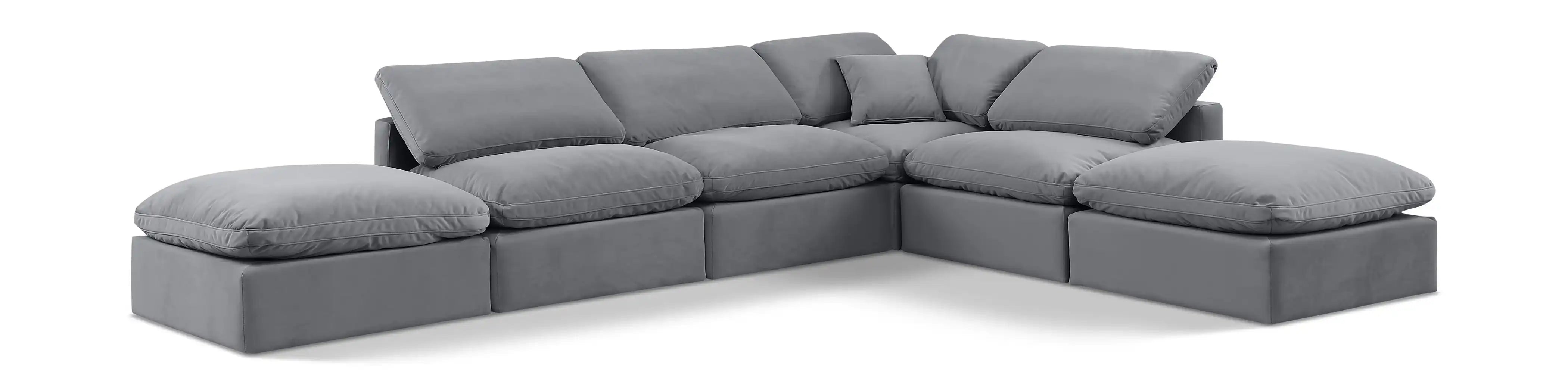 Indulge - Velvet 6 Piece Modular Armless Sectional - Best Buy Furniture
