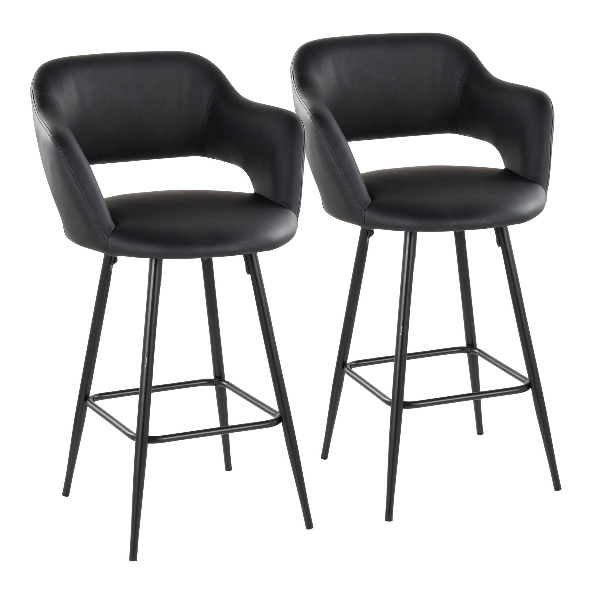 Margarite - Contemporary Fixed Height Counter Stool With Square Footrest (Set of 2) - Best Buy Furniture