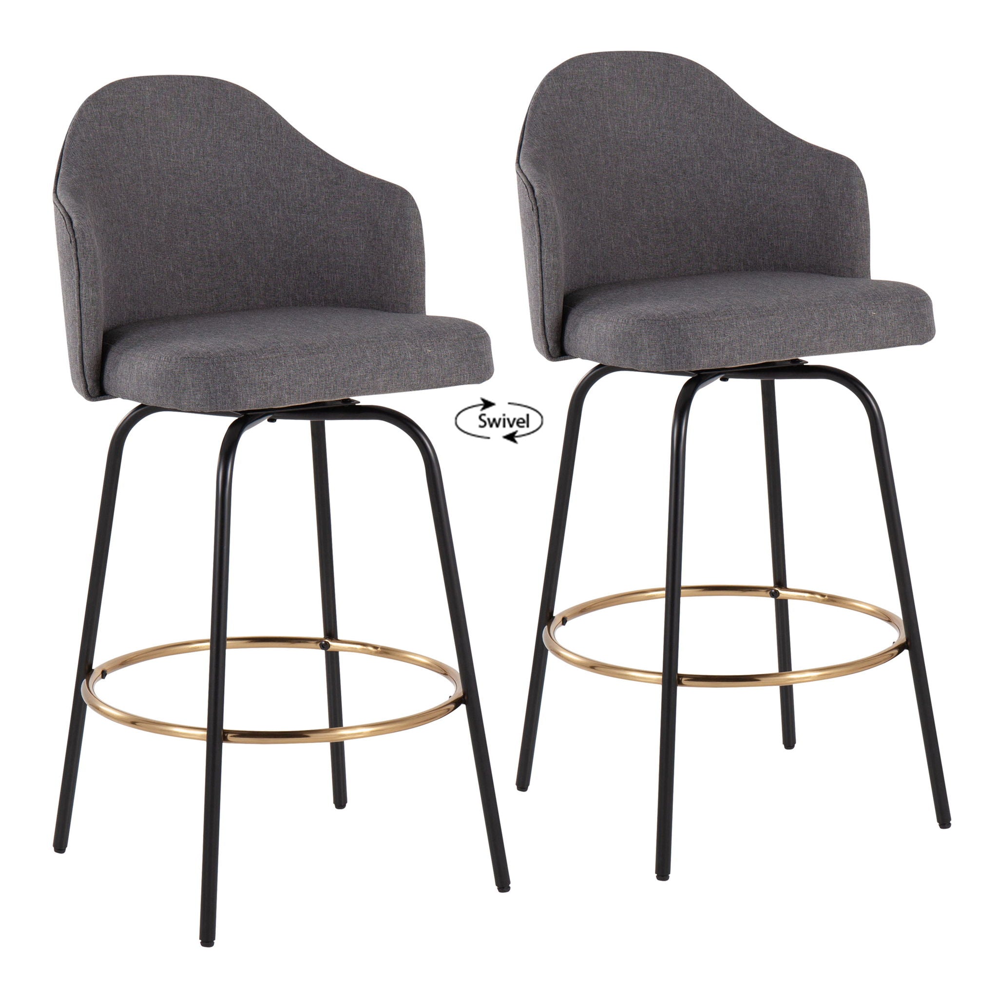 Ahoy - Contemporary Fixed Height Counter Stool Round Footrest (Set of 2) - Best Buy Furniture