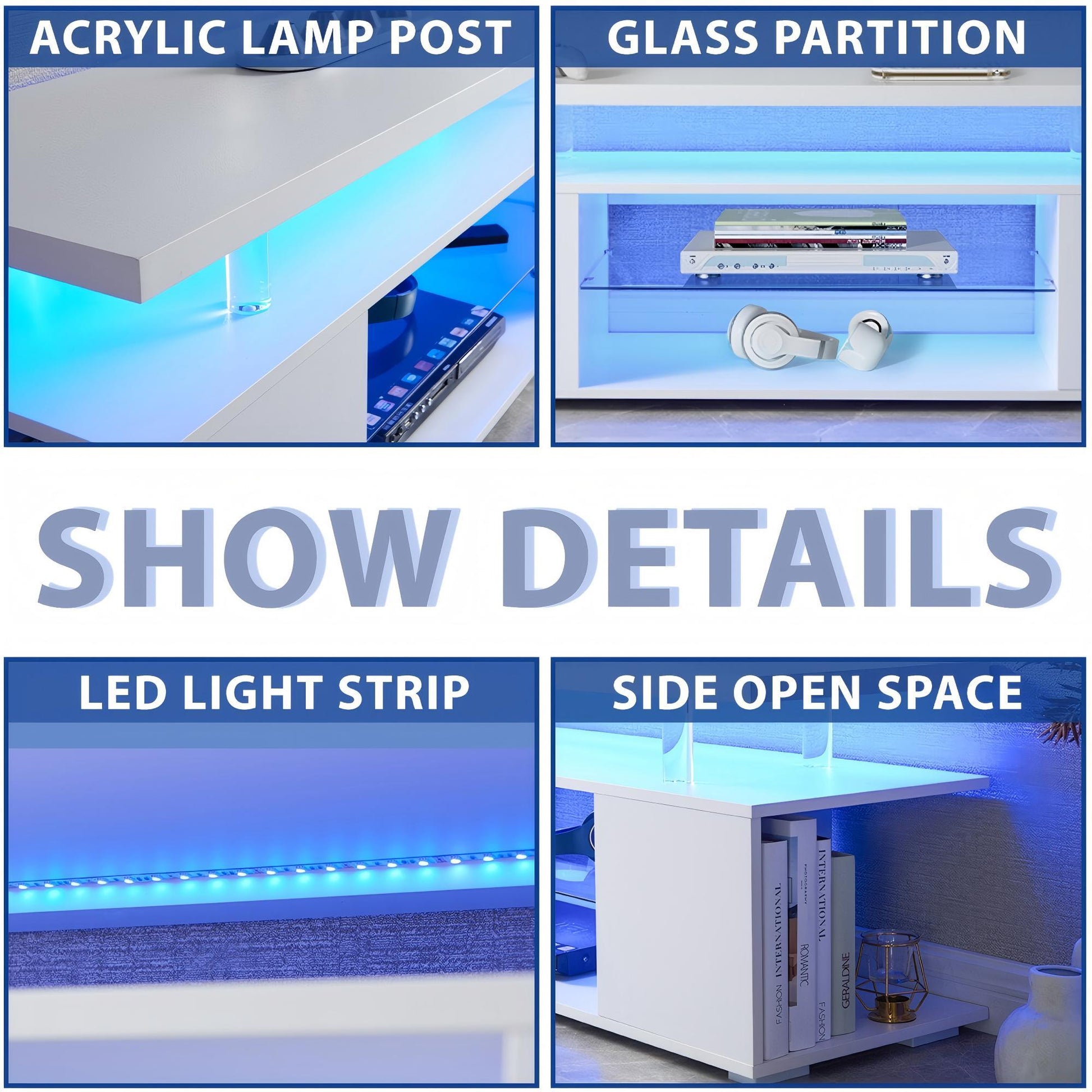 TV Stant With LED And Large Side Cabinet - Best Buy Furniture