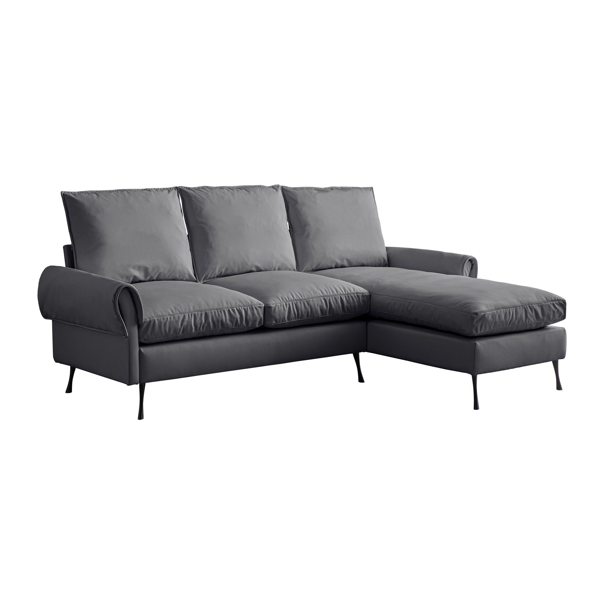 Modern Sectional Technical Leather L-Shaped Sofa Couch With Reversible Chaise Lounge - Best Buy Furniture