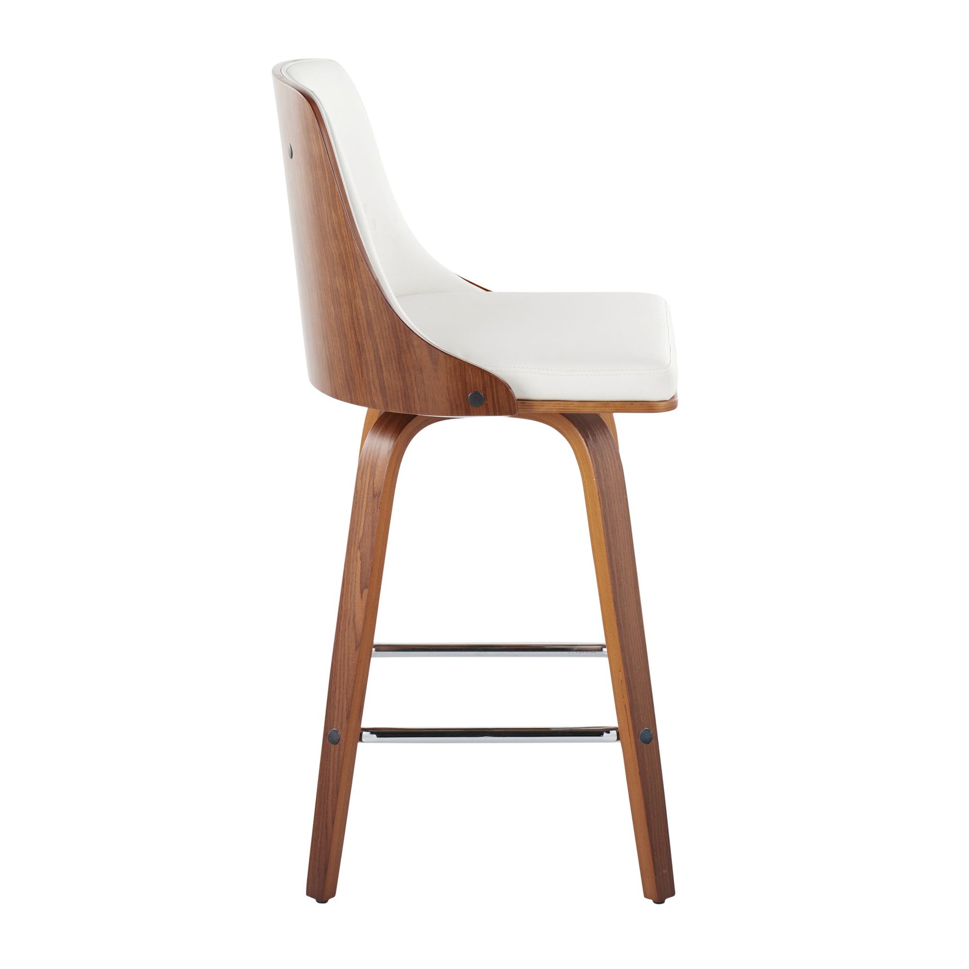 Gianna - Mid Century Modern Fixed Height Counter Stool With Swivel With Square Footrest (Set of 2) - Best Buy Furniture