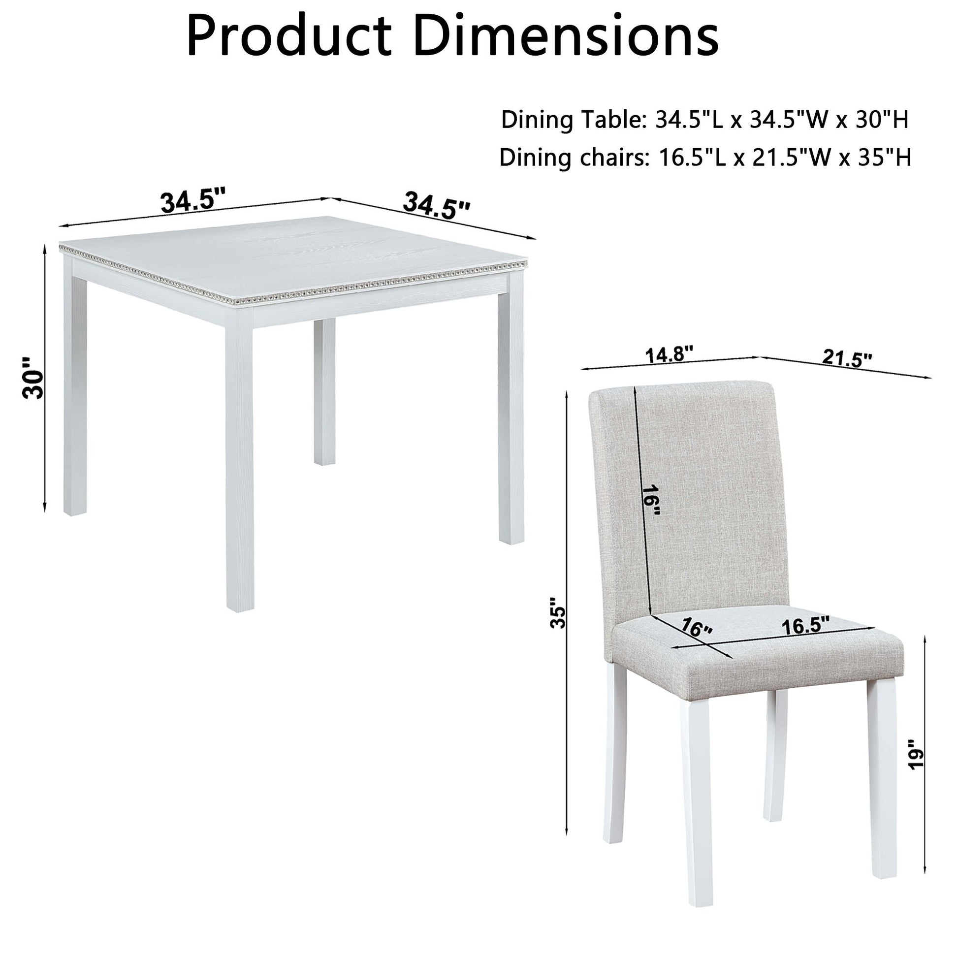 Dining Table Set With Crystal Decoration And Upholstered Chairs - Best Buy Furniture