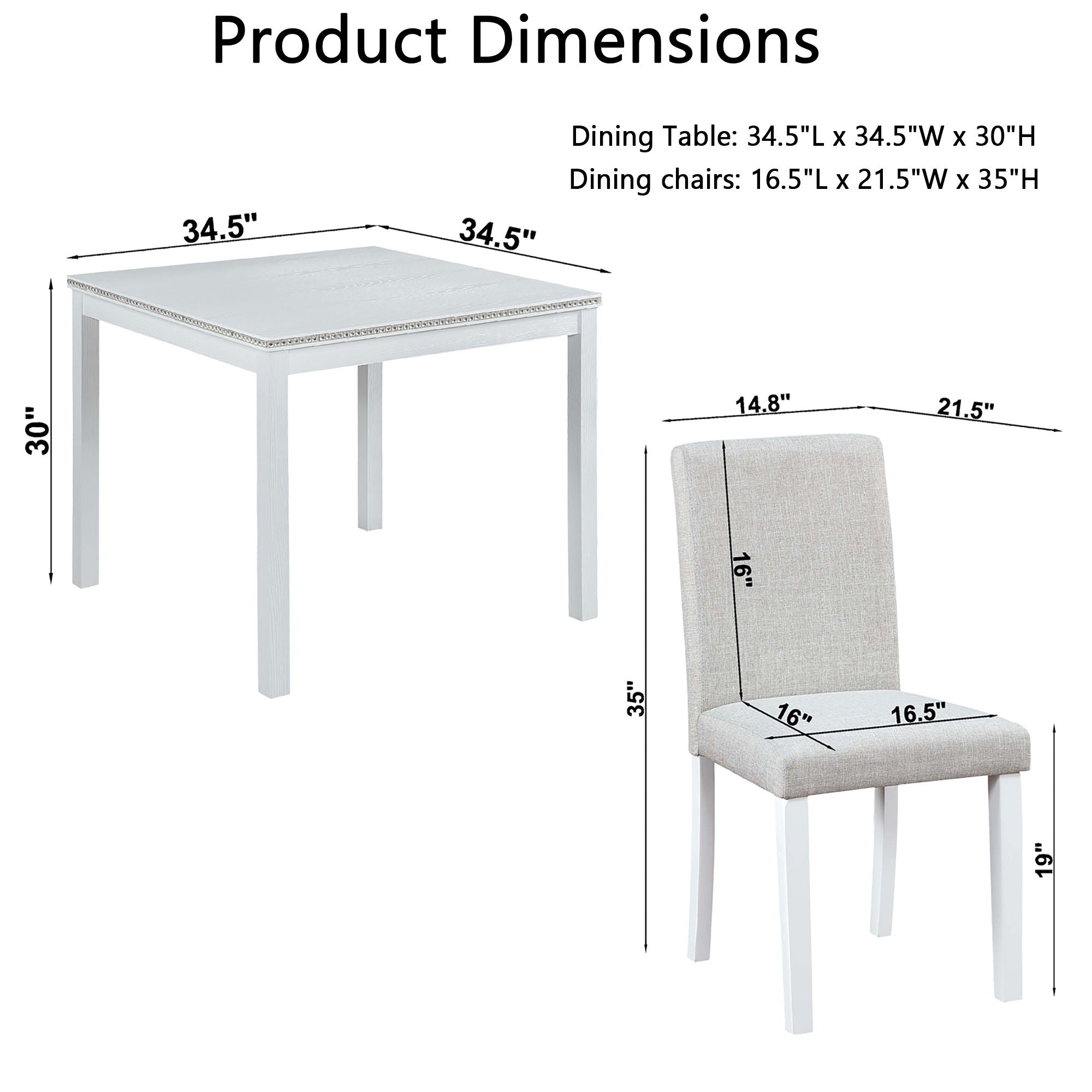 Dining Table Set With Crystal Decoration And Upholstered Chairs - Best Buy Furniture
