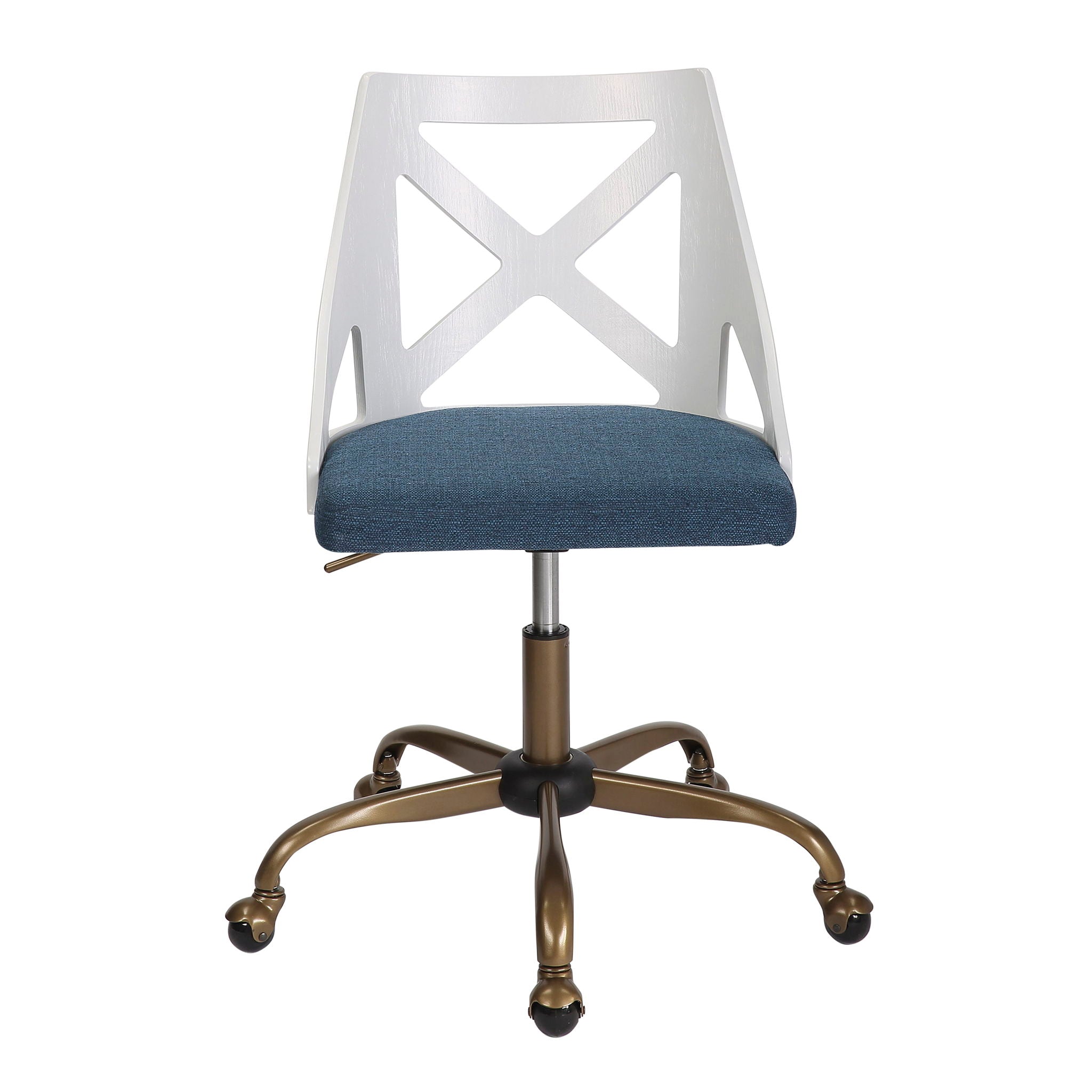 Charlotte - Farmhouse Task Chair - Antique Copper / White / Blue - Best Buy Furniture
