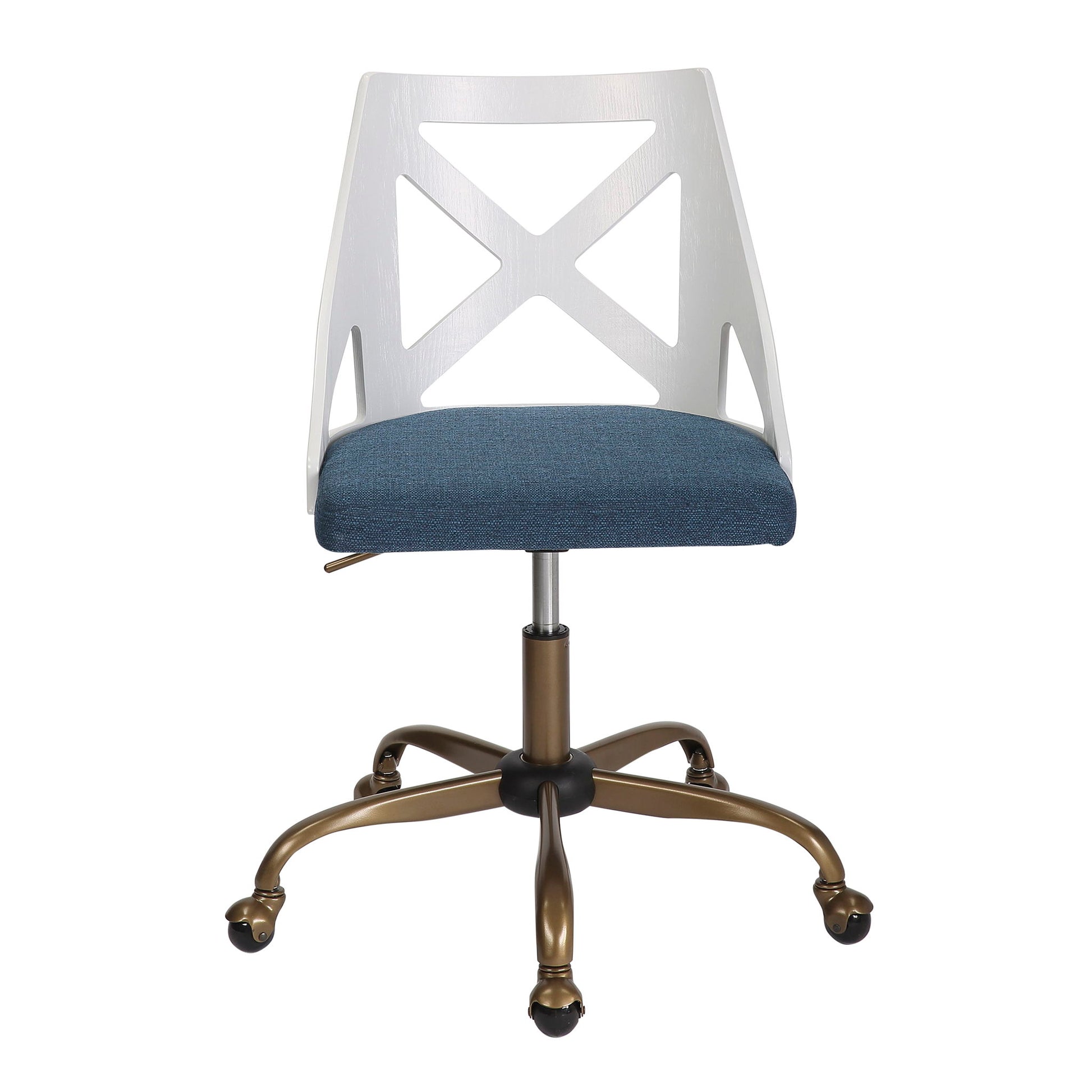 Charlotte - Farmhouse Task Chair - Antique Copper / White / Blue - Best Buy Furniture