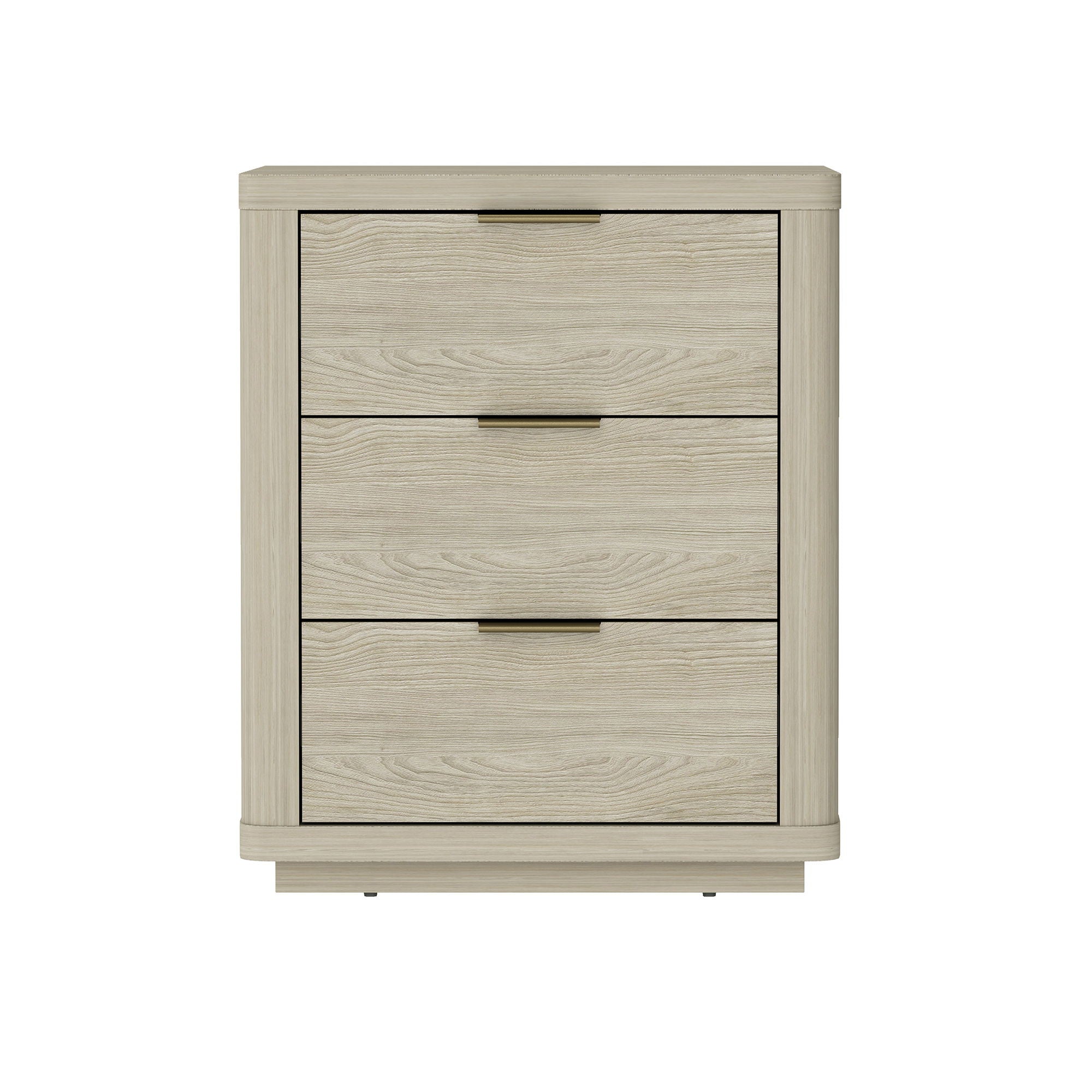 Evelyn - Nightstand With 3 Drawers, Smooth Rounded Edges