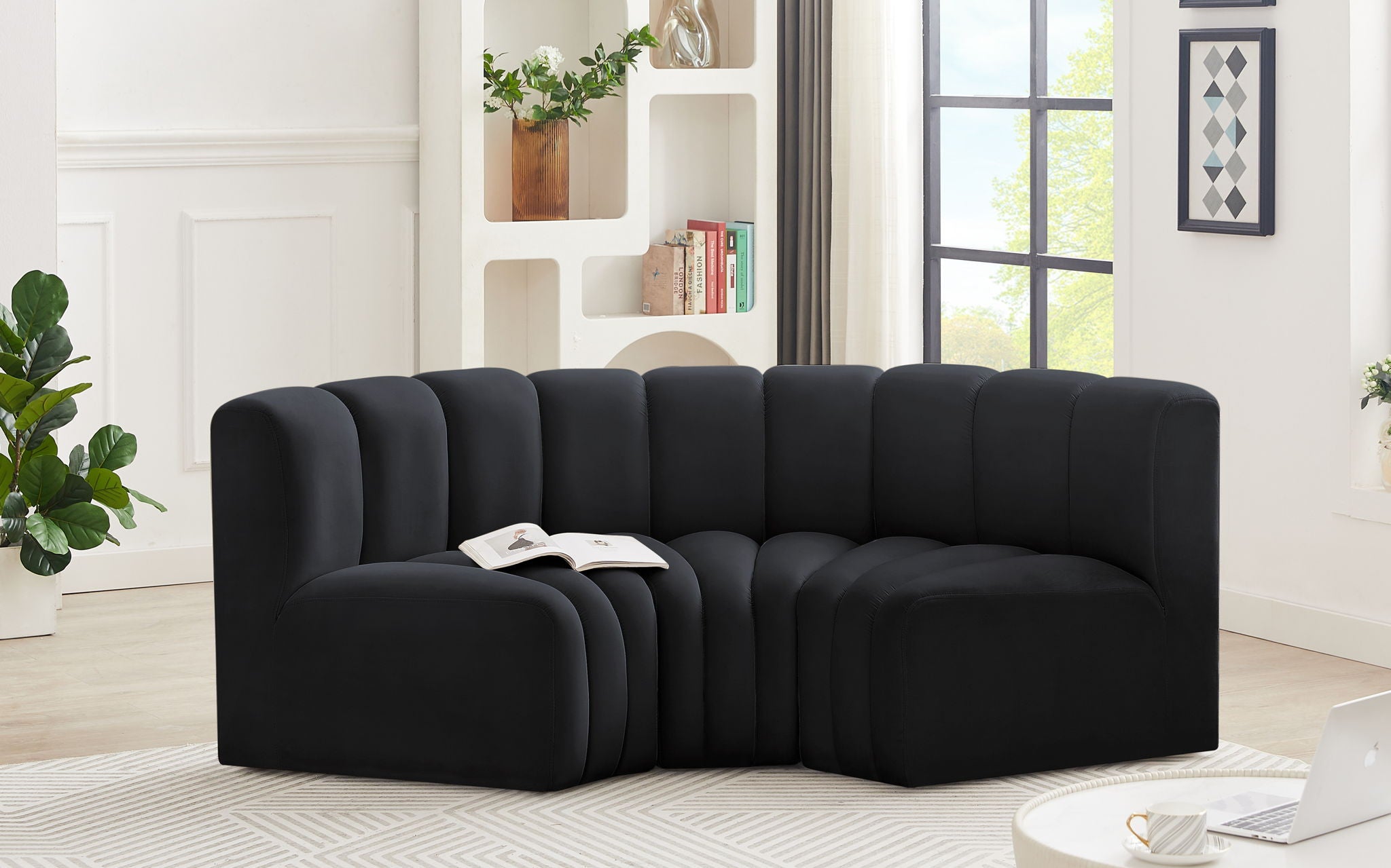 Arc - Velvet 3 Piece Modular U-Shaped Sofa - Best Buy Furniture