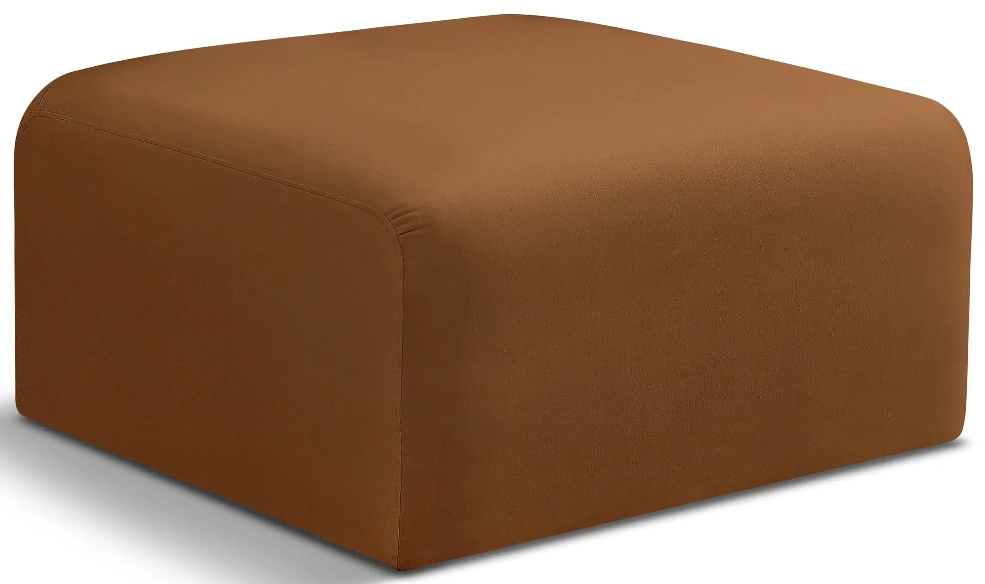 Arc - Velvet Ottoman - Saddle - Best Buy Furniture