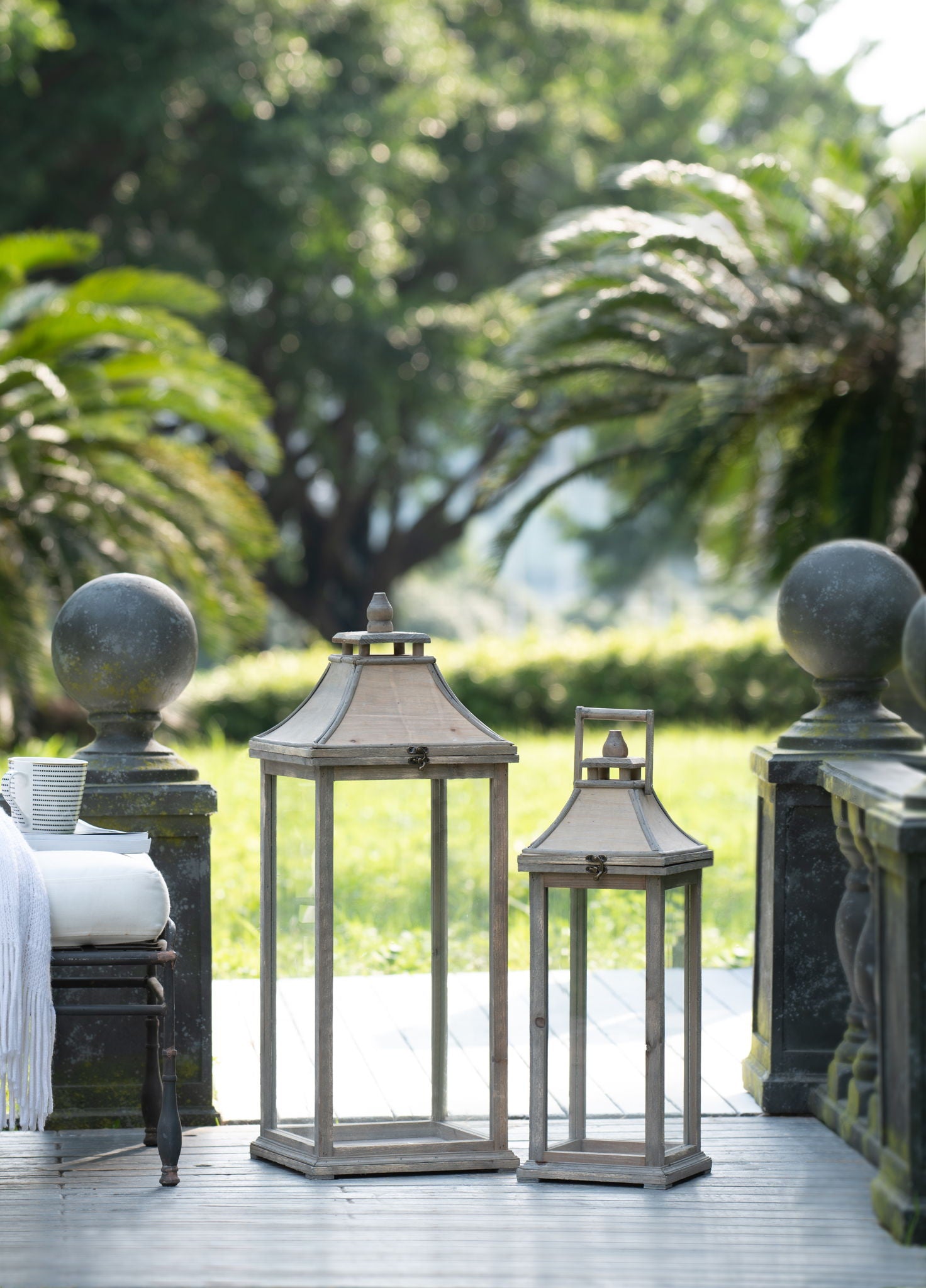 Candle Lantern Decorative, Hurricane Lantern Holder Decor For Indoor Outdoor, Home Garden Wedding - Ivory - Best Buy Furniture
