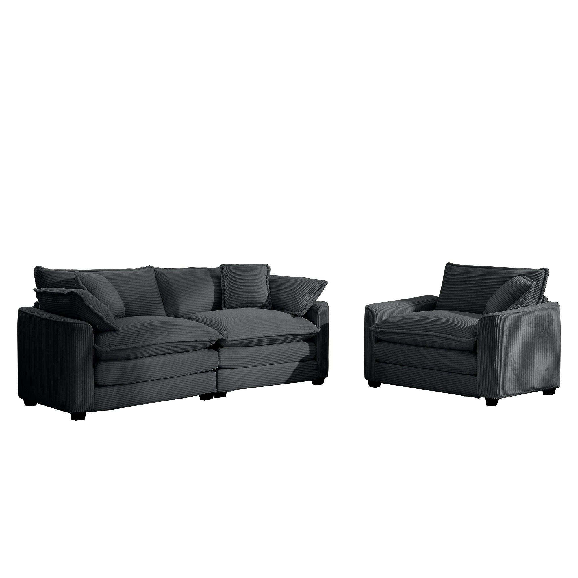 Elegant Corduroy Oversized Sectional Sofa Set With Deep Seats And Flexible Layout - Best Buy Furniture