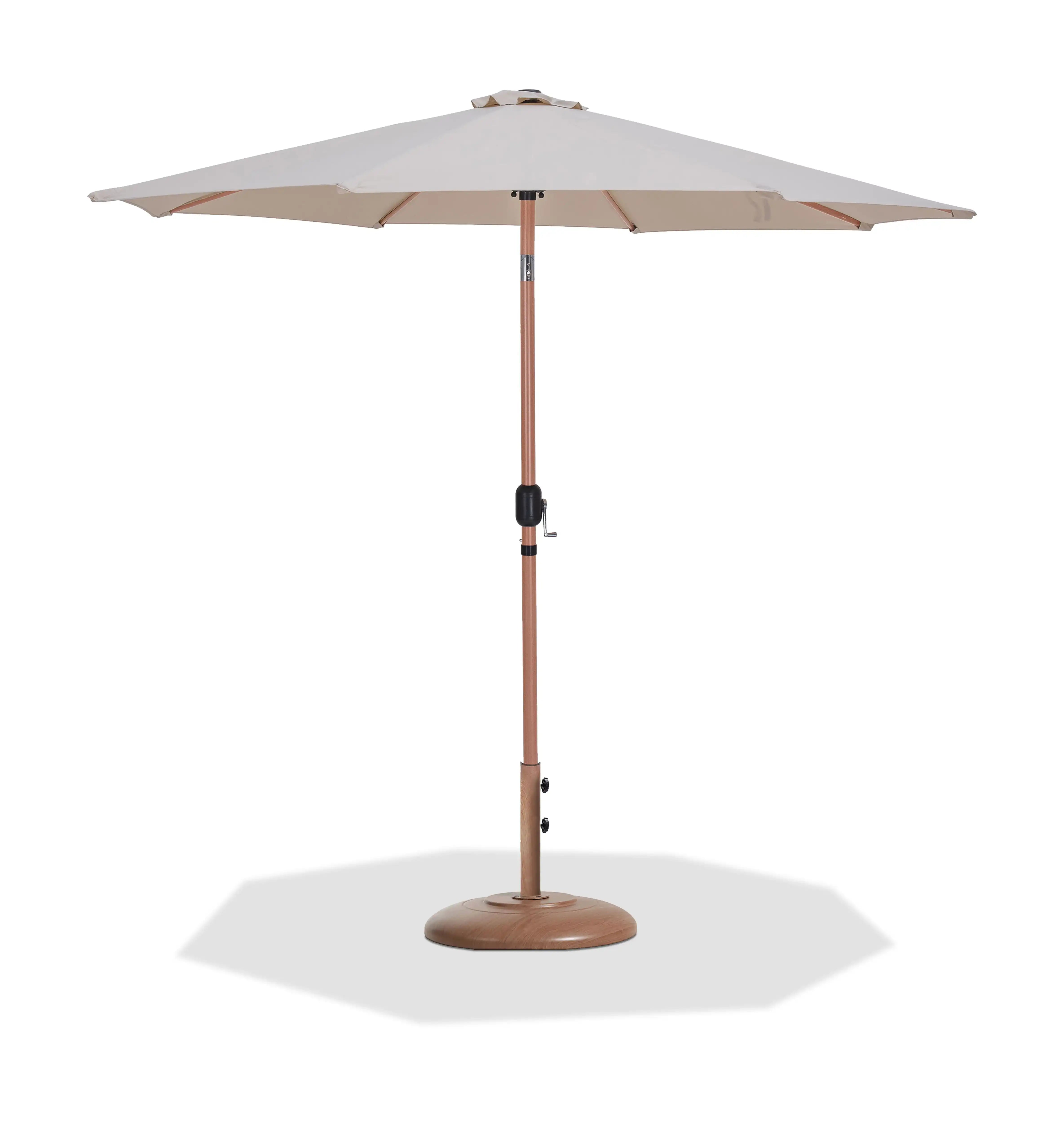 Fiji - Aluminum Patio Umbrella With Round Teak Base - Best Buy Furniture