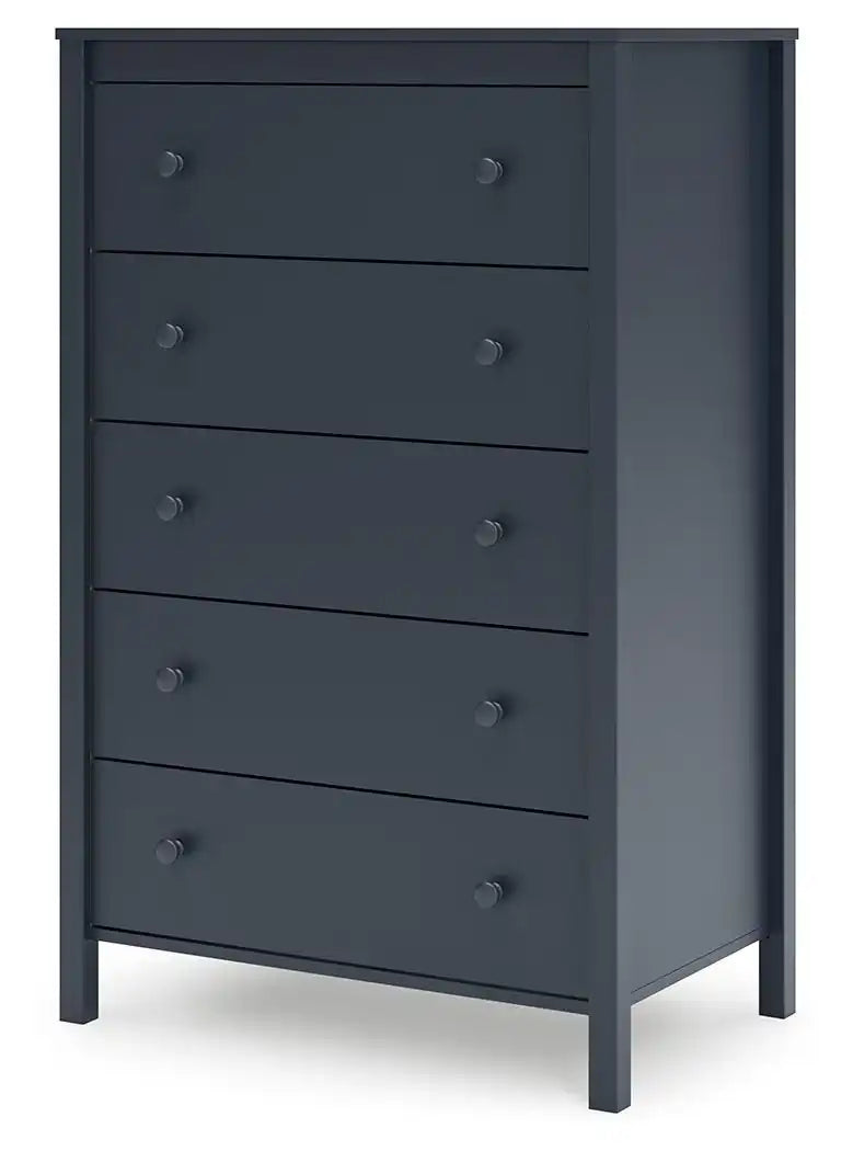 Simmenfort - Five Drawer Chest - Navy Blue - Best Buy Furniture