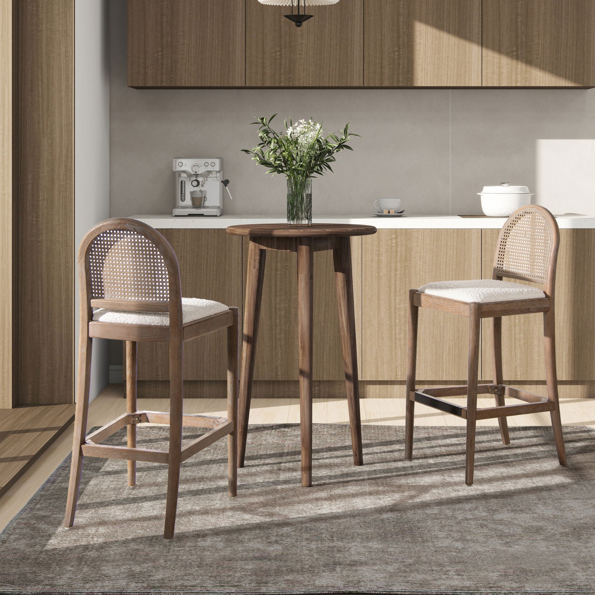 Panama - Curved Back Cane Bar Stool (Set of 2) - Best Buy Furniture