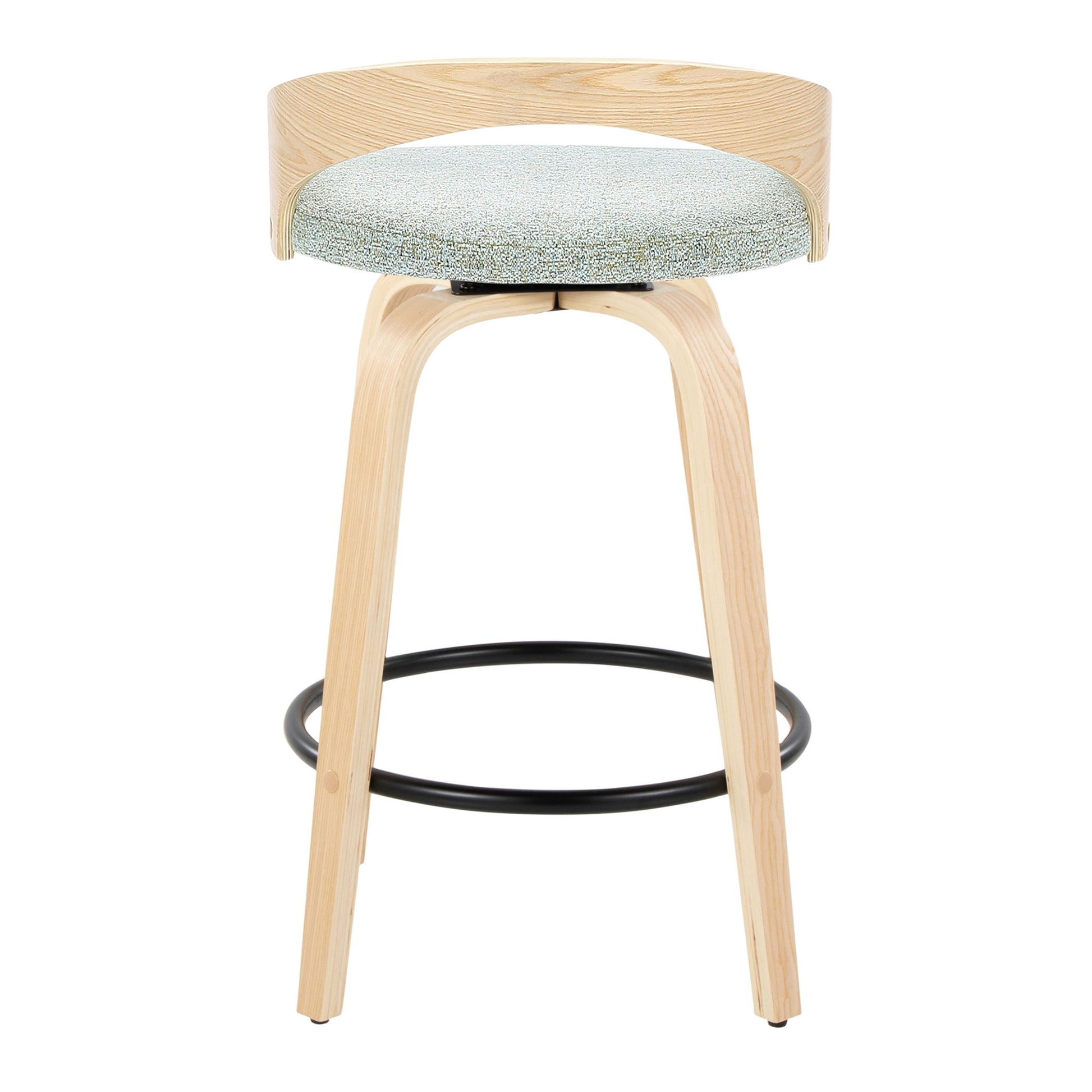 Grotto - Mid-Century Modern Fixed Height Counter Stool Swivel &h Round Footrest - Best Buy Furniture
