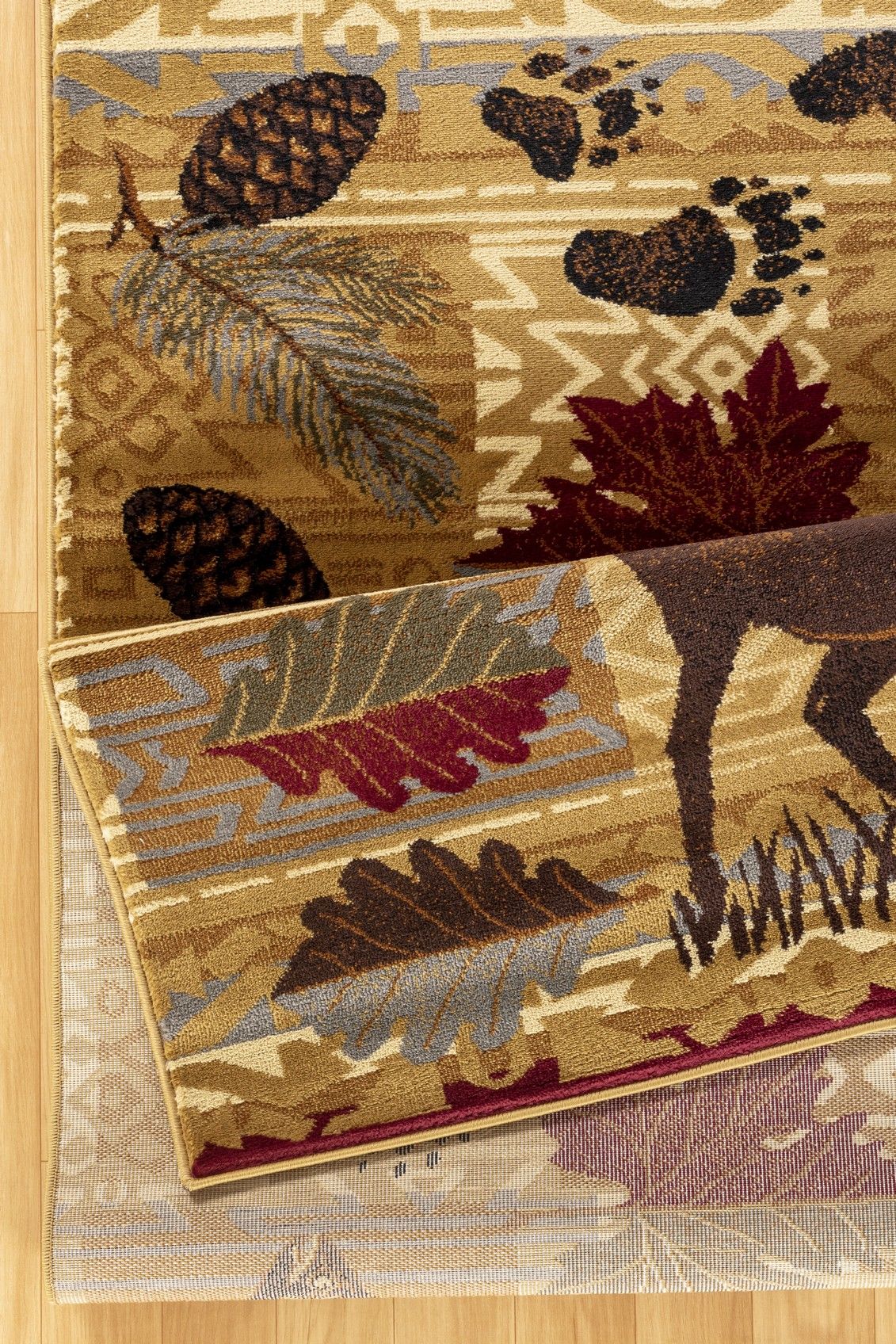 Nature's Nest - 5'3" X 7'3" Polypropylene, Lodge Area Rug - Multi / Beige - Best Buy Furniture