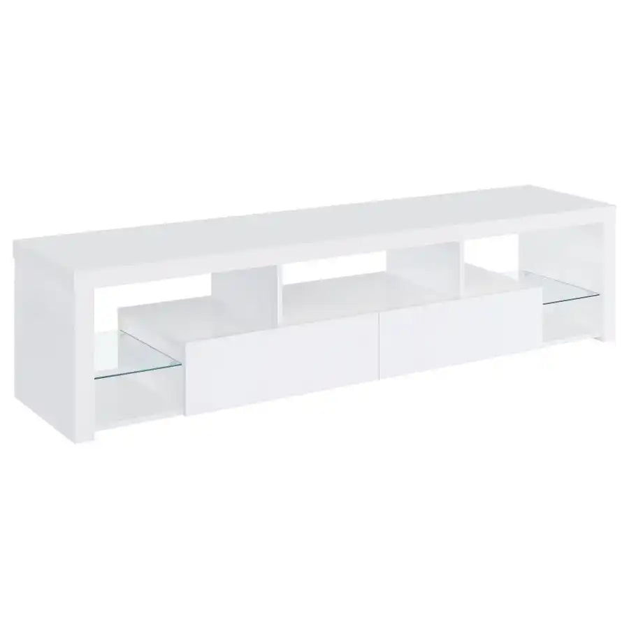 Jude - 2-Drawer Engineered Wood TV Stand - High Gloss White - Best Buy Furniture