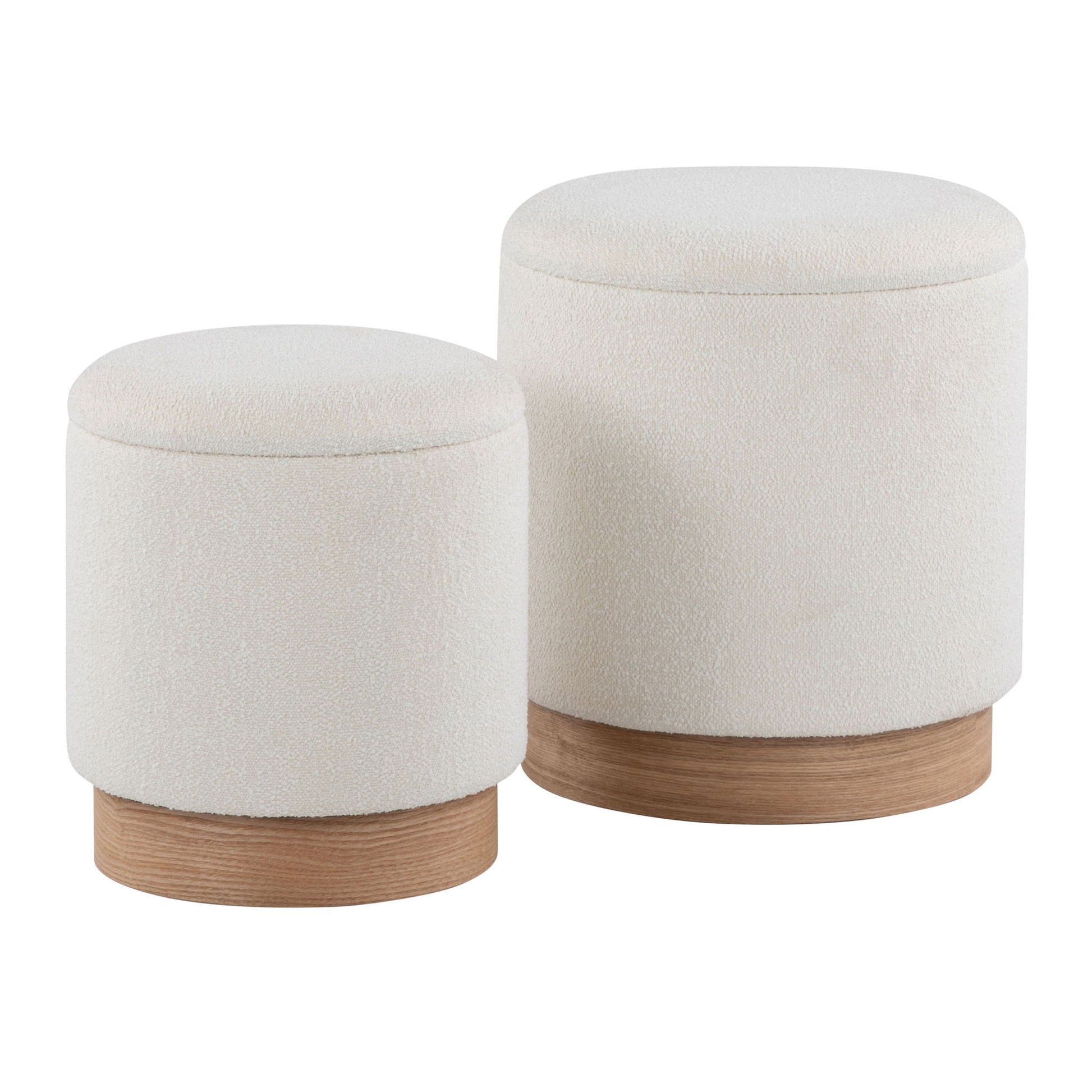 Marla - Contemporary, Nesting Ottoman Set - Natural / Cream - Best Buy Furniture