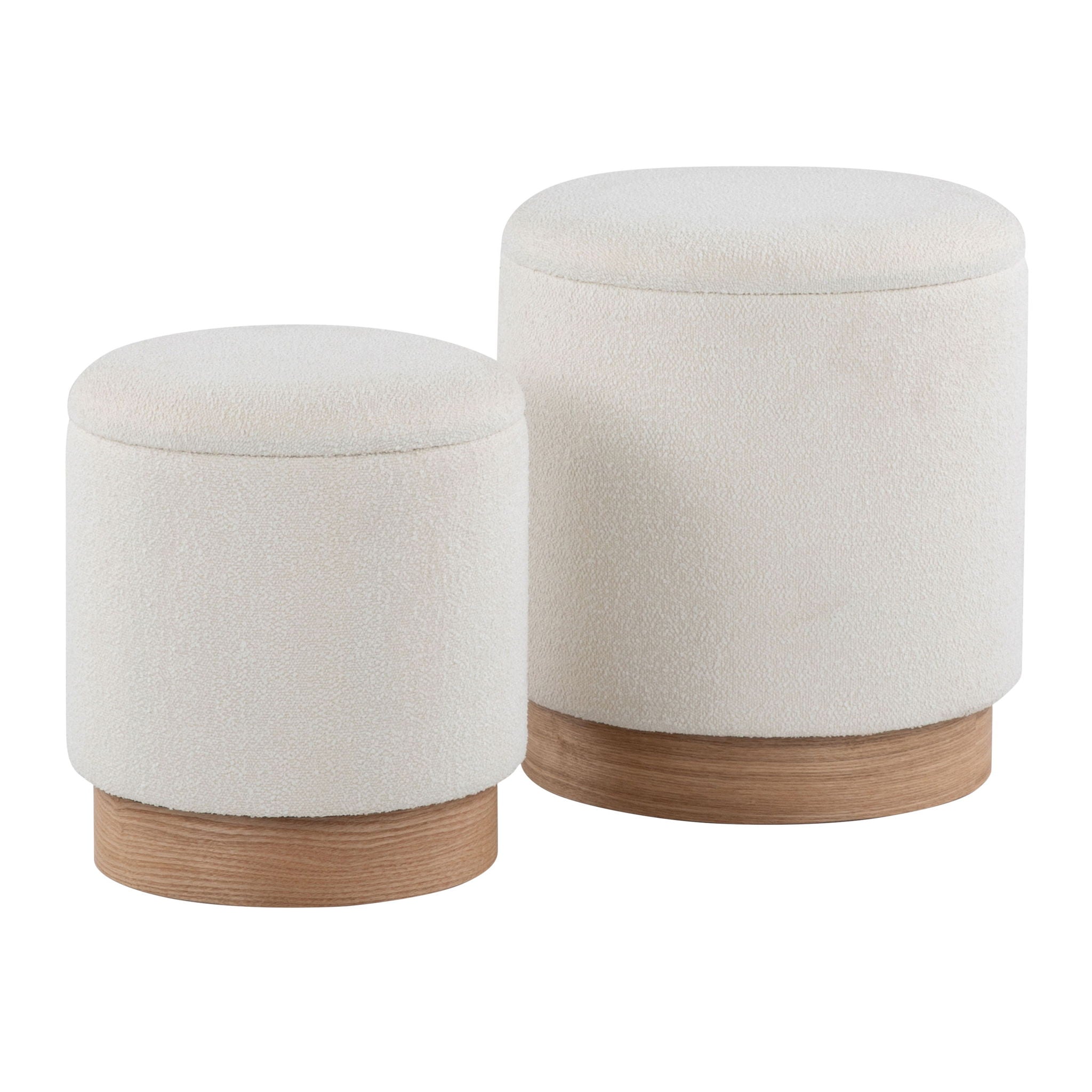 Marla - Contemporary, Nesting Ottoman Set - Natural / Cream - Best Buy Furniture