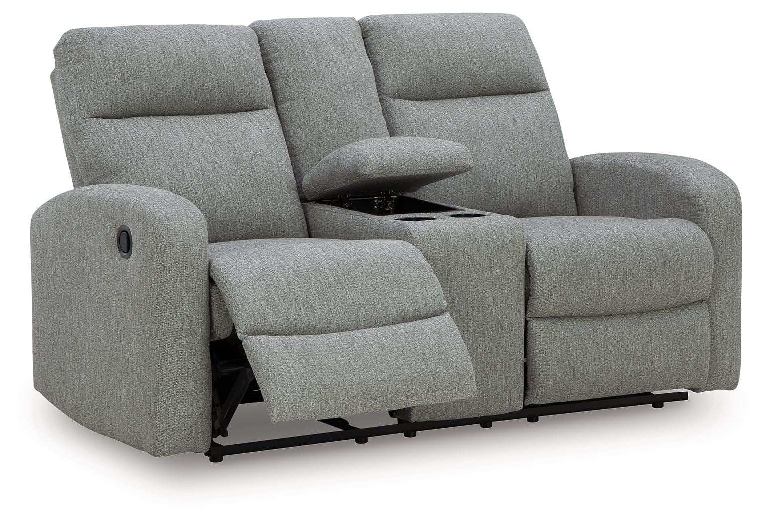 Gauntlet - Double Recline Loveseat With Console - Sterling - Best Buy Furniture
