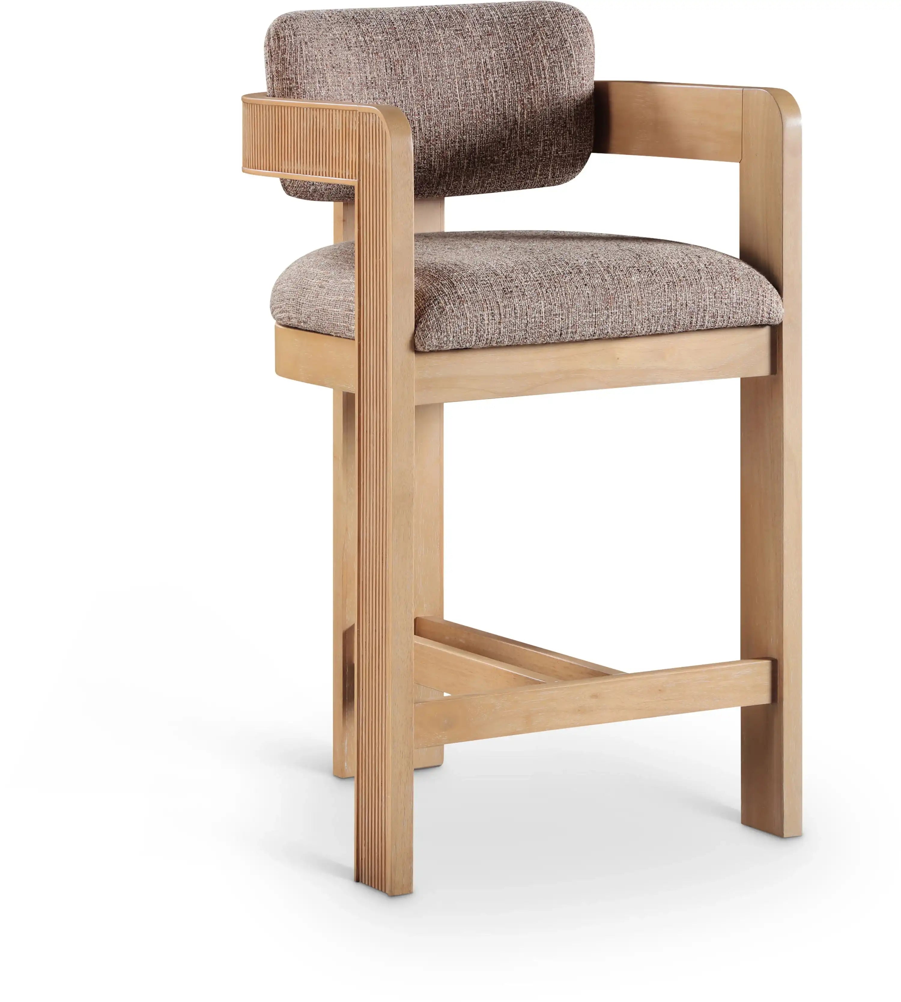 Sacha - Linen Stool With Natural Base - Best Buy Furniture