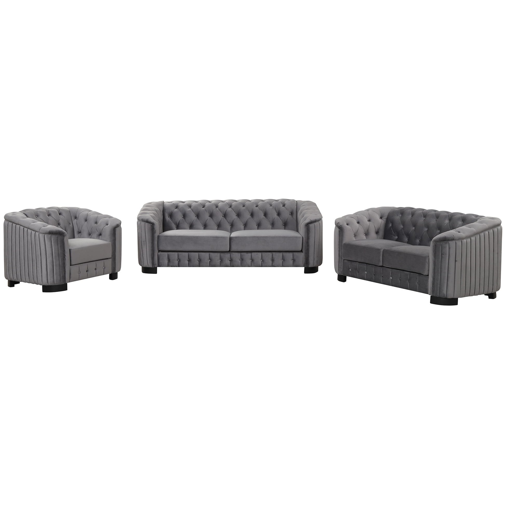 Upholstered 3 Piece Sofa Set With Legs - Best Buy Furniture