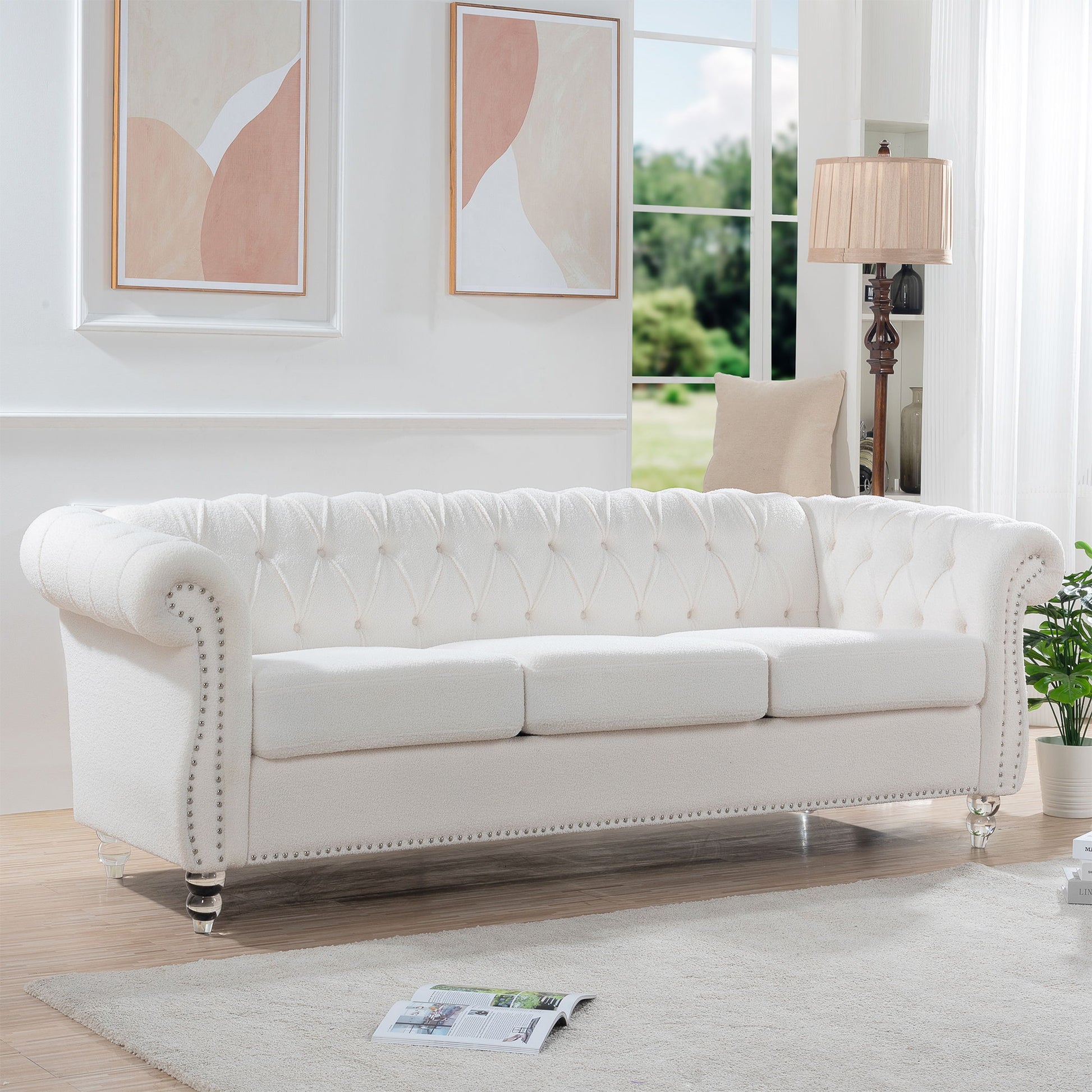 Rolled Arm Chesterfield 3 Seater Sofa - Best Buy Furniture